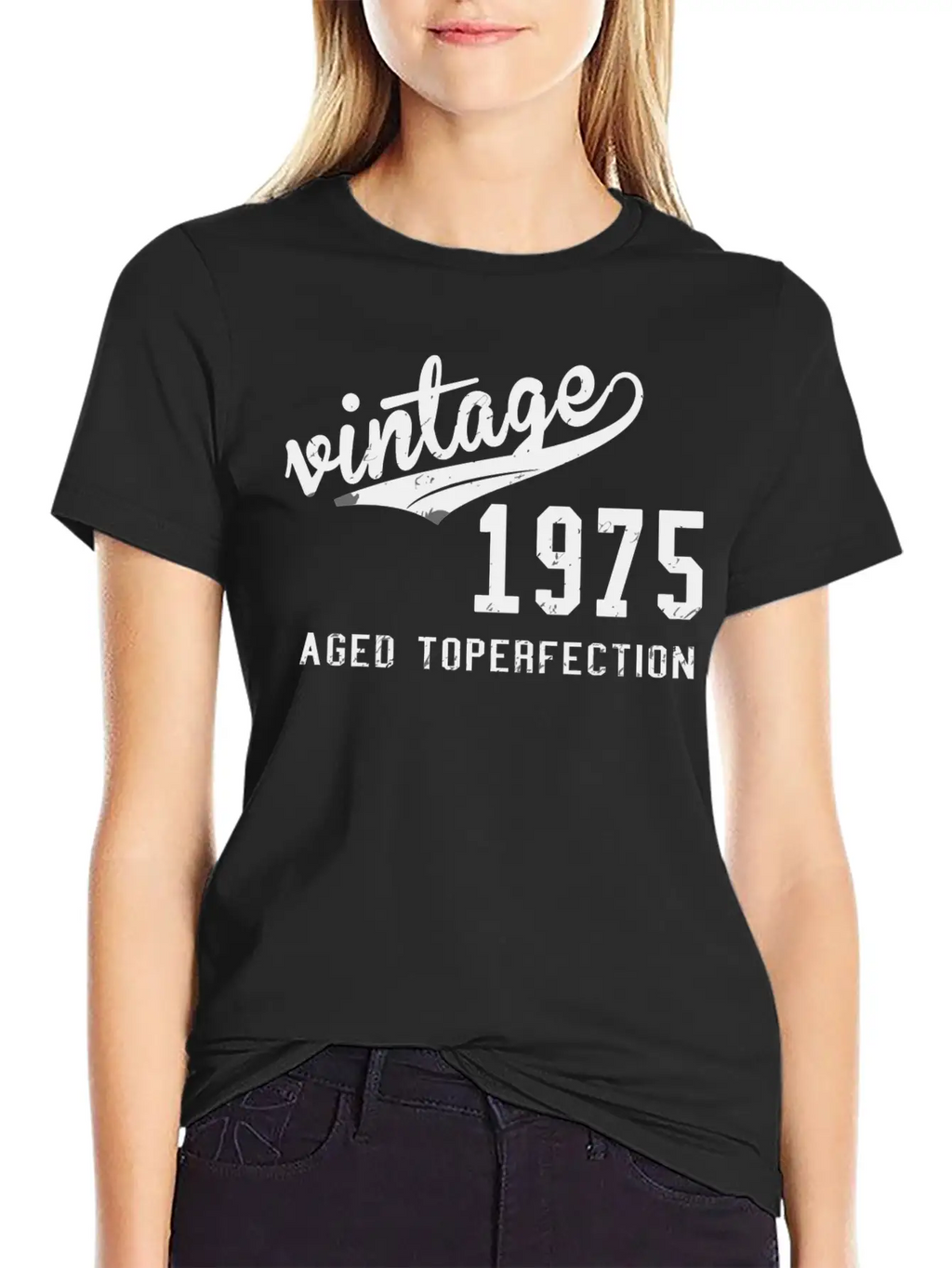 Vintage - Vintage 1975 Aged Toperfection Basic Graphic T-Shirt – Daily Comfort In Soft Cotton