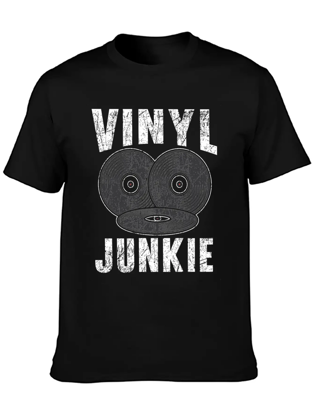 Vinyl Junkie Vinyl Record Player Music Lover Modern Fit Casual T-Shirt – Clean And Versatile Design