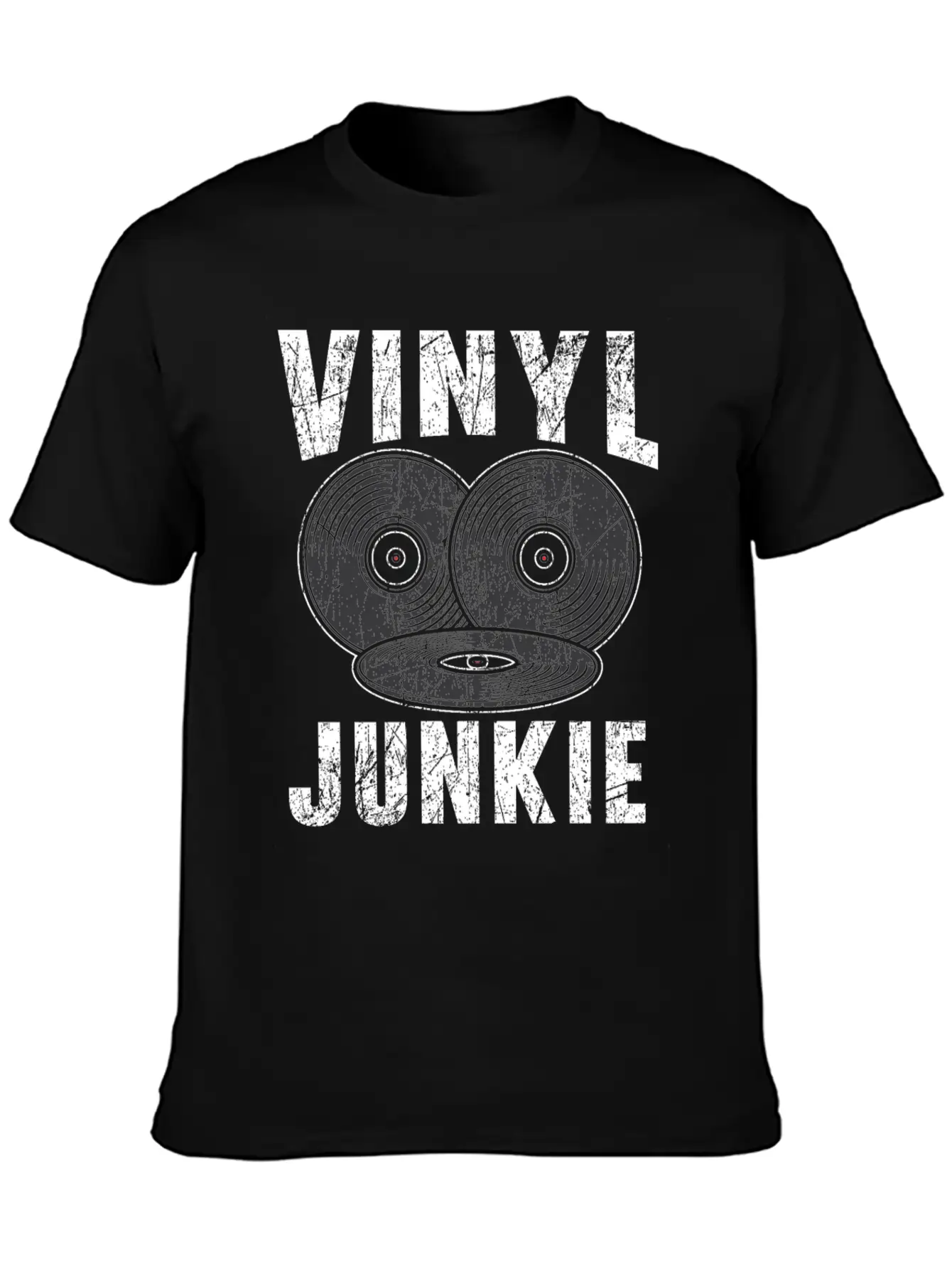 Vinyl Junkie Vinyl Record Player Music Lover Modern Fit Casual T-Shirt – Clean And Versatile Design
