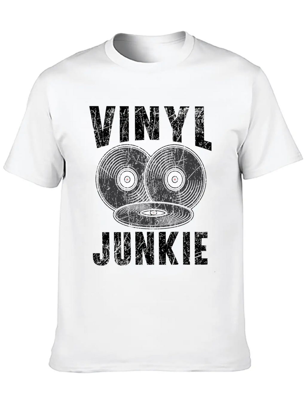 Vinyl Junkie Vinyl Record Player Music Lover Modern Fit Casual T-Shirt – Clean And Versatile Design