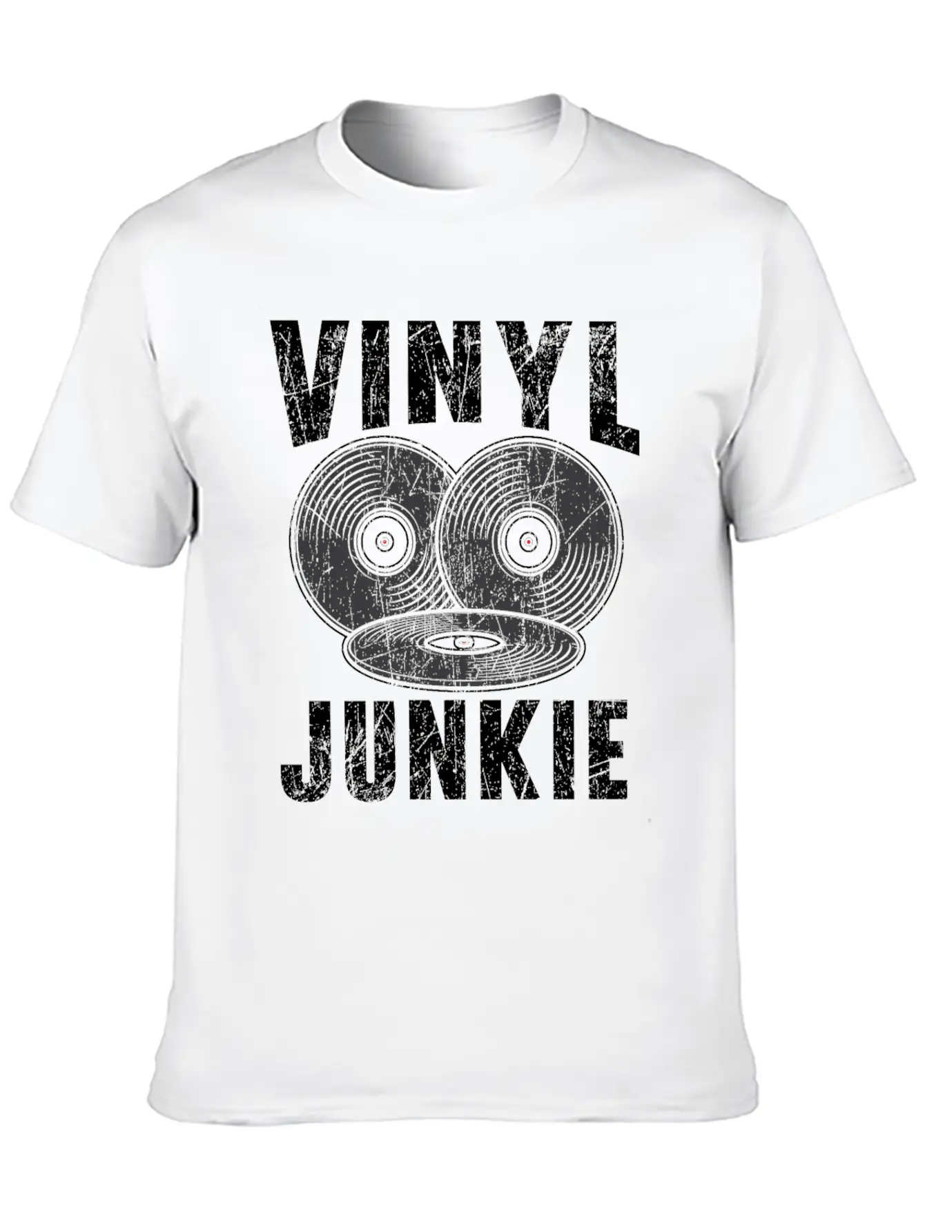 Vinyl Junkie Vinyl Record Player Music Lover Modern Fit Casual T-Shirt – Clean And Versatile Design