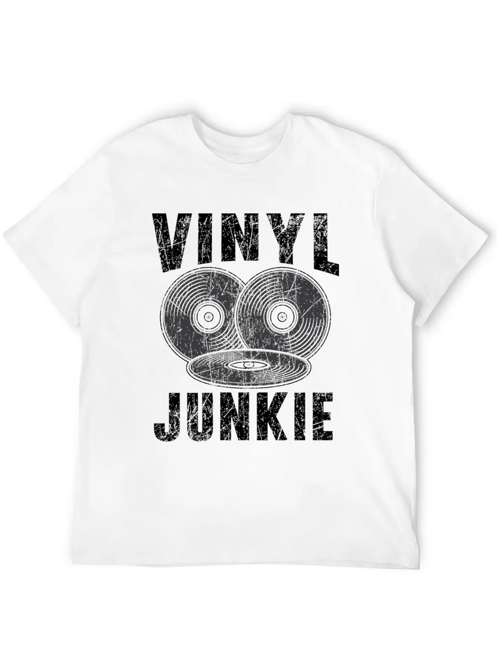 Vinyl Junkie Vinyl Record Player Music Lover Modern Fit Casual T-Shirt – Clean And Versatile Design