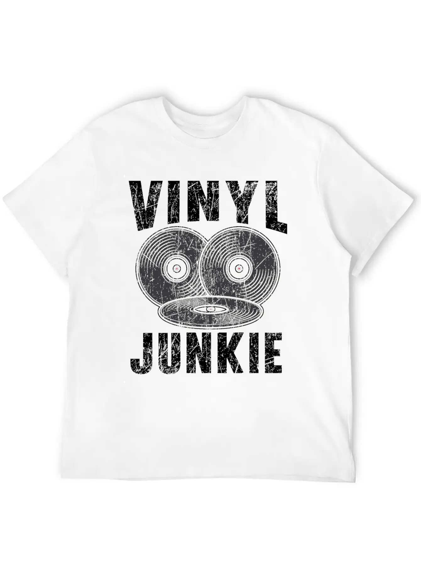 Vinyl Junkie Vinyl Record Player Music Lover Modern Fit Casual T-Shirt – Clean And Versatile Design