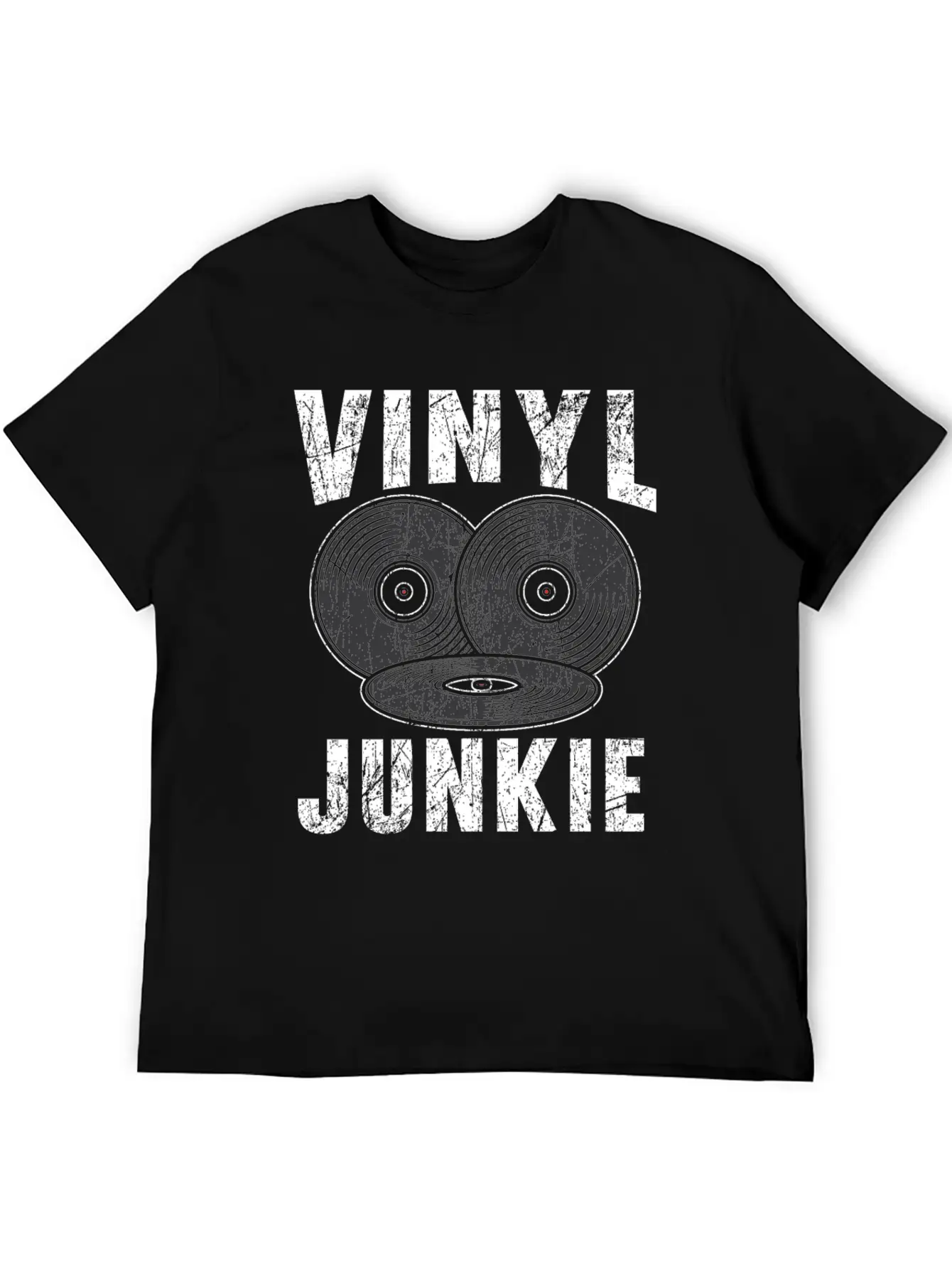 Vinyl Junkie Vinyl Record Player Music Lover Modern Fit Casual T-Shirt – Clean And Versatile Design