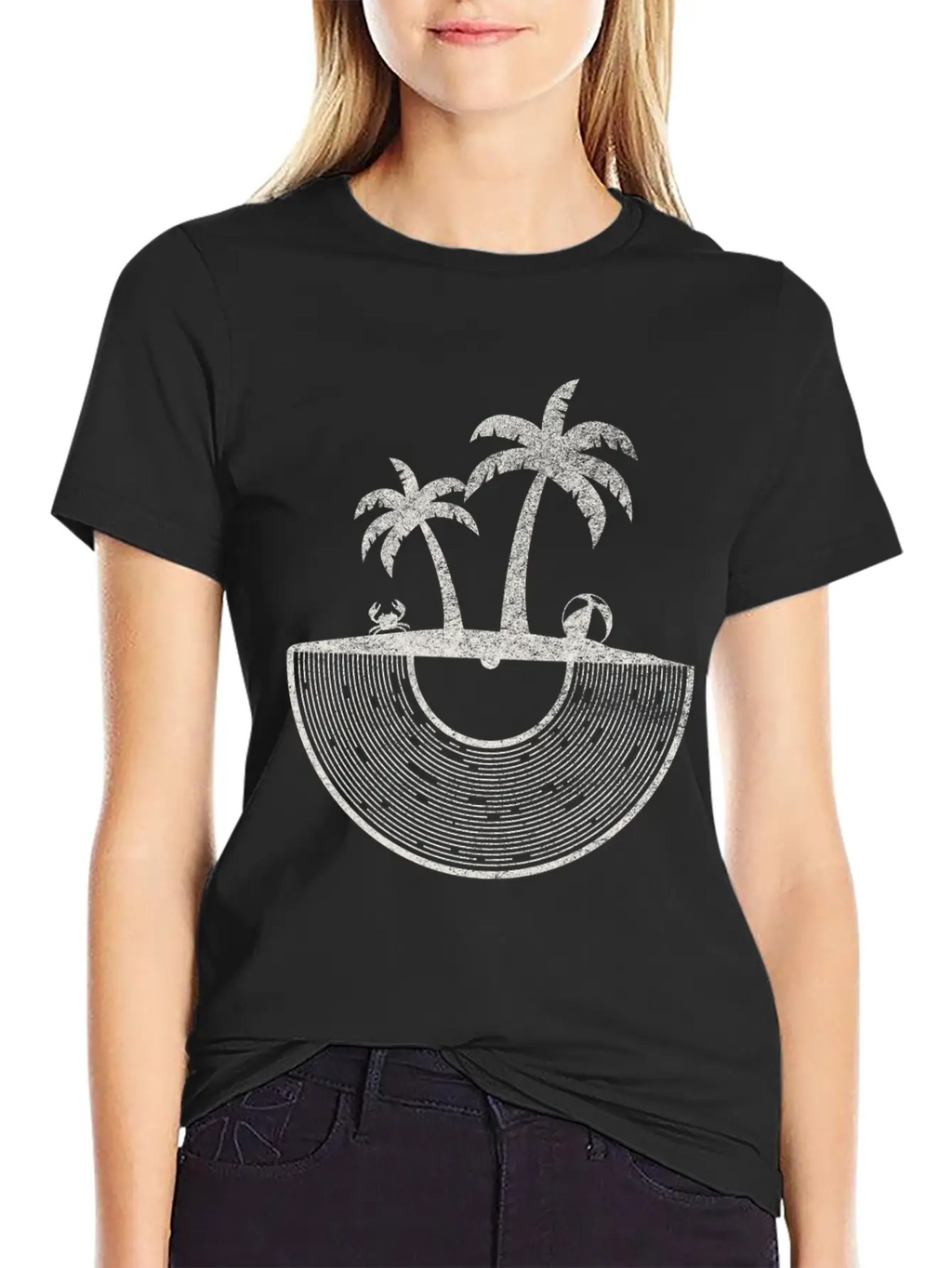 Vinyl Palm And Beach / Vinyl Records Vacation Tee Relaxed Everyday Tee – Lightweight And Durable Cotton