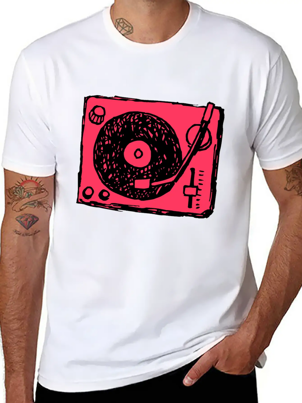 Vinyl Player Basic Graphic T-Shirt – Daily Comfort In Soft Cotton