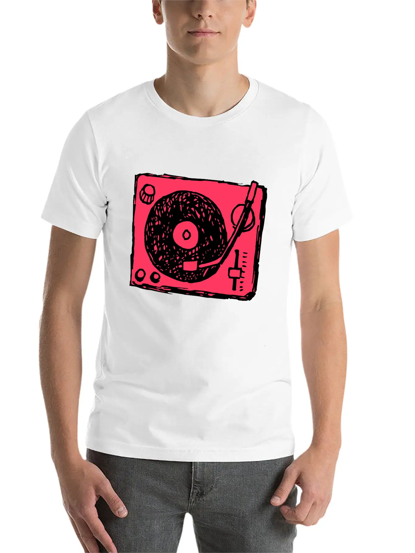 Vinyl Player Basic Graphic T-Shirt – Daily Comfort In Soft Cotton