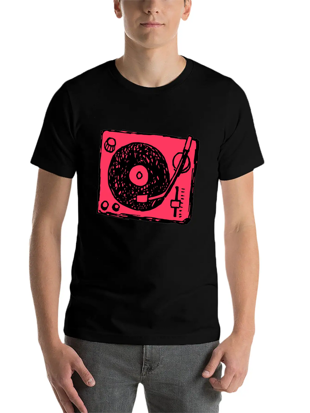 Vinyl Player Basic Graphic T-Shirt – Daily Comfort In Soft Cotton