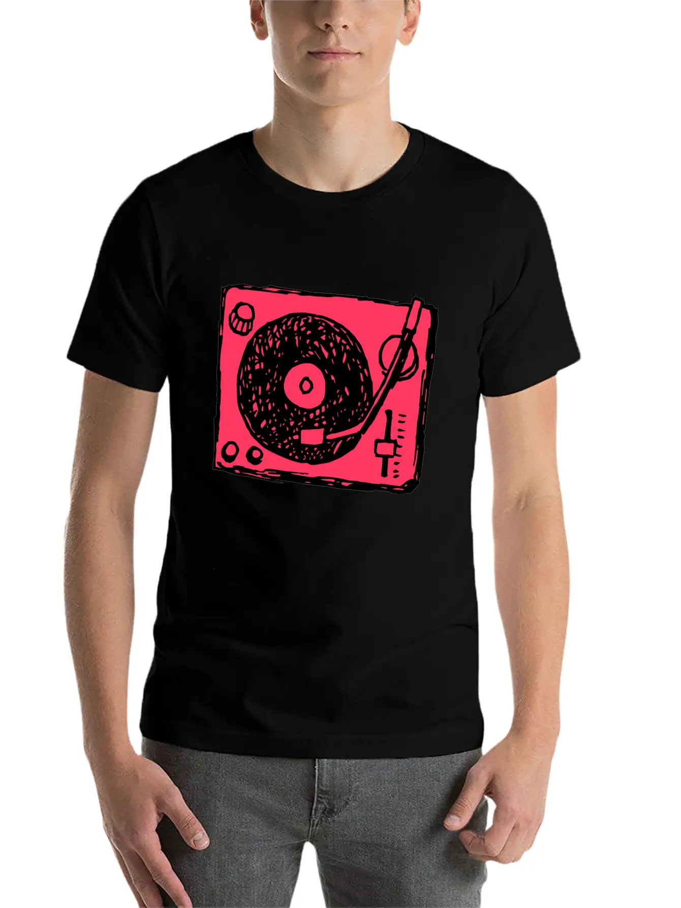 Vinyl Player Basic Graphic T-Shirt – Daily Comfort In Soft Cotton