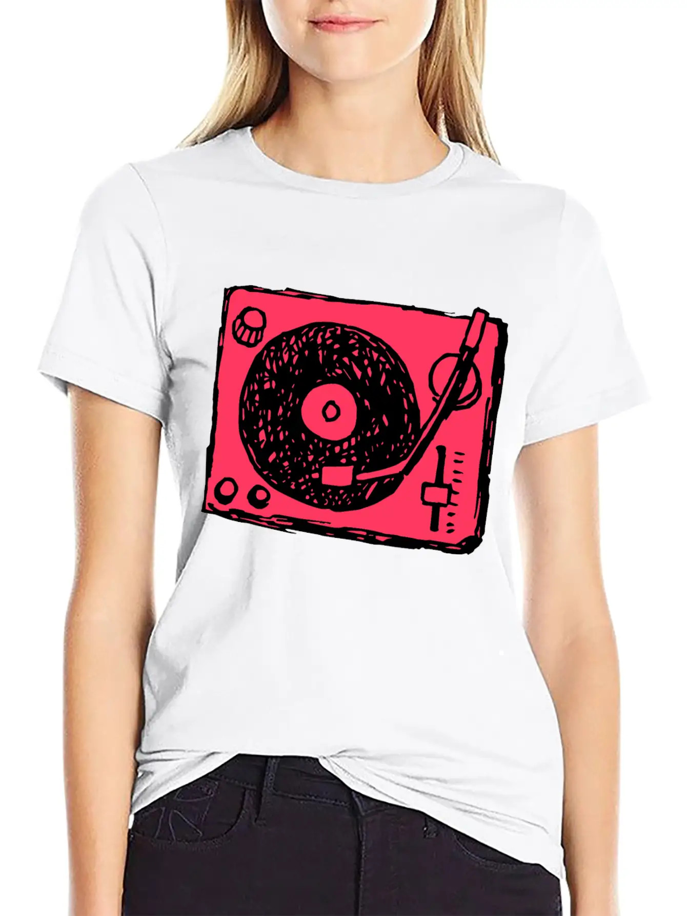 Vinyl Player Basic Graphic T-Shirt – Daily Comfort In Soft Cotton
