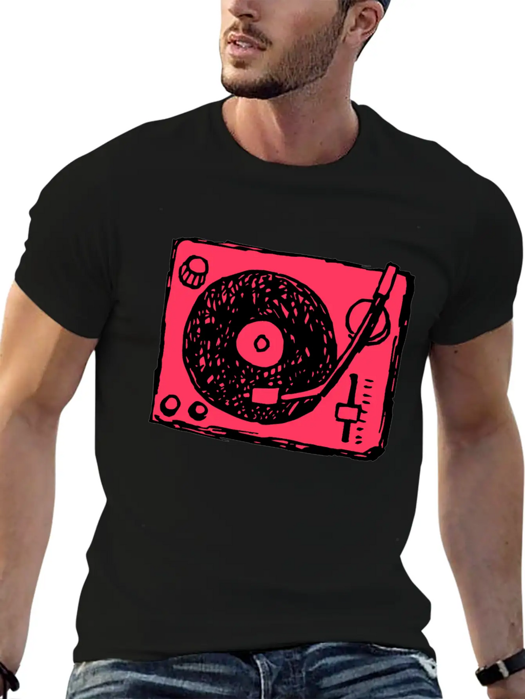 Vinyl Player Basic Graphic T-Shirt – Daily Comfort In Soft Cotton