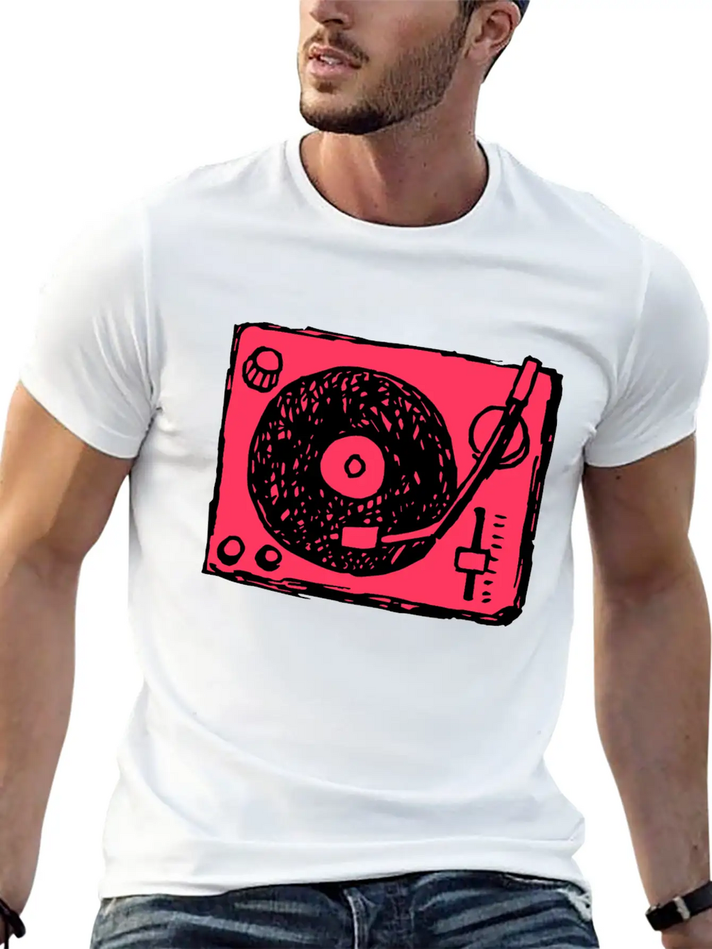 Vinyl Player Basic Graphic T-Shirt – Daily Comfort In Soft Cotton