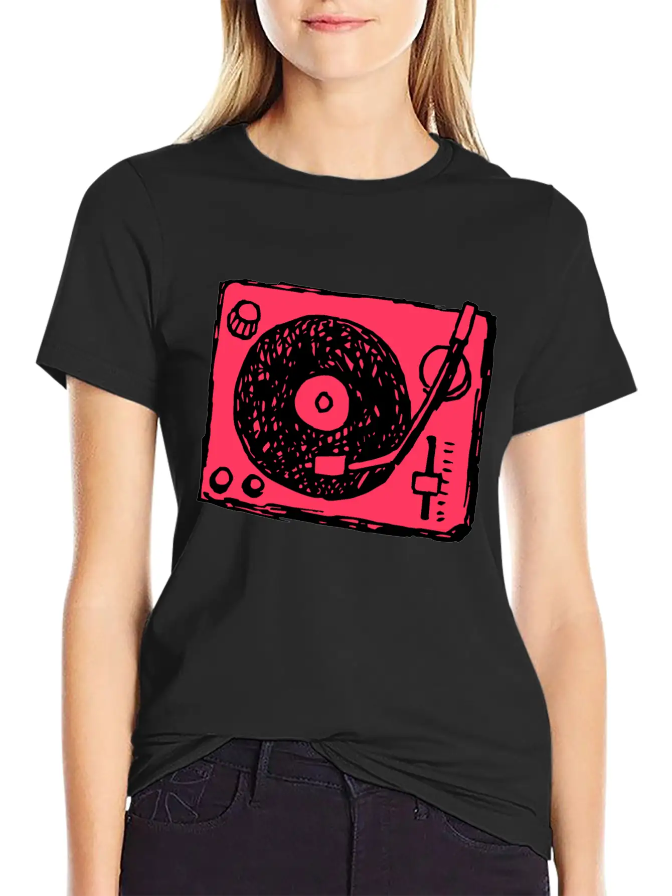 Vinyl Player Basic Graphic T-Shirt – Daily Comfort In Soft Cotton