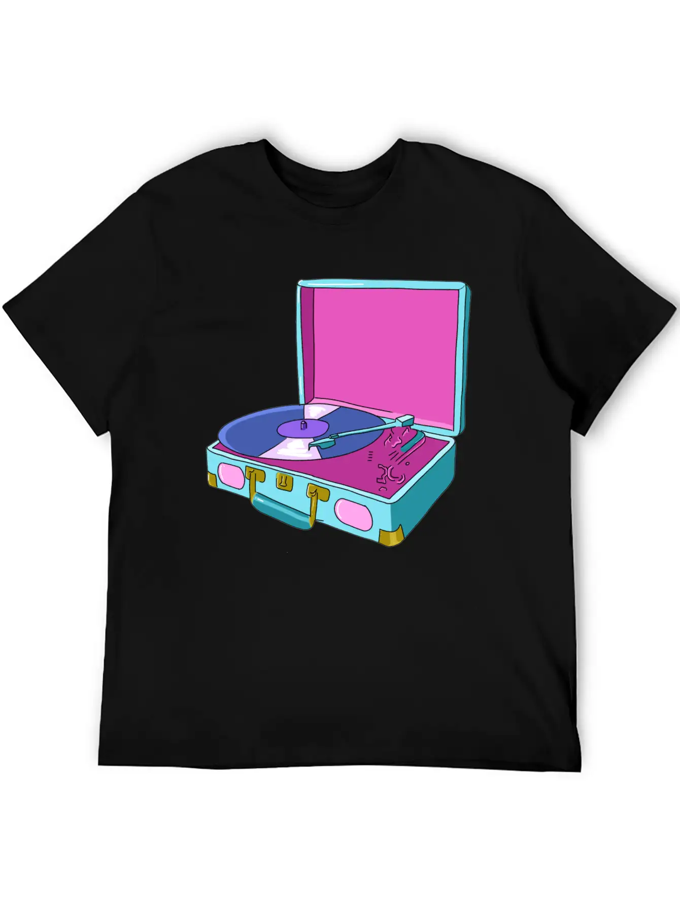 Vinyl Record Player Breathable Soft Cotton T-Shirt – Timeless Casual Look