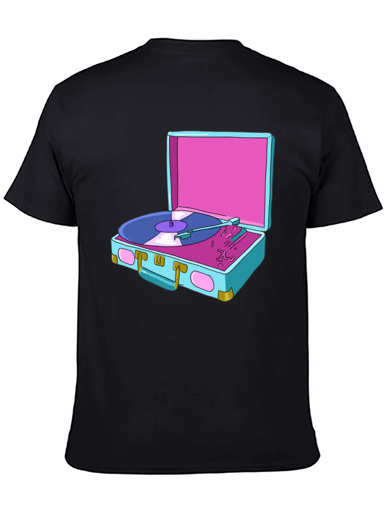 Vinyl Record Player Breathable Soft Cotton T-Shirt – Timeless Casual Look