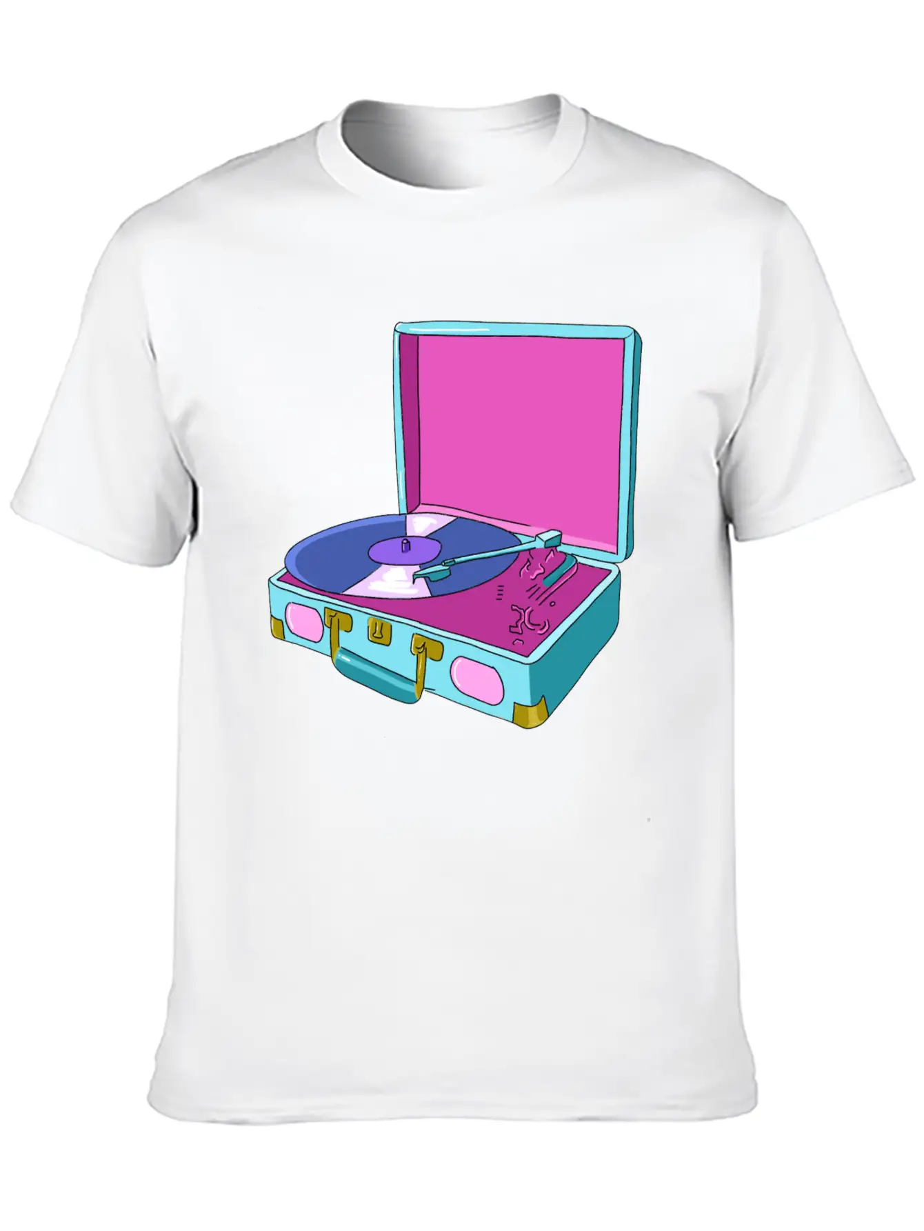 Vinyl Record Player Breathable Soft Cotton T-Shirt – Timeless Casual Look