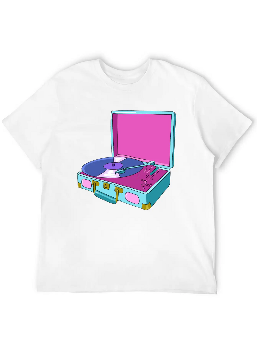 Vinyl Record Player Breathable Soft Cotton T-Shirt – Timeless Casual Look
