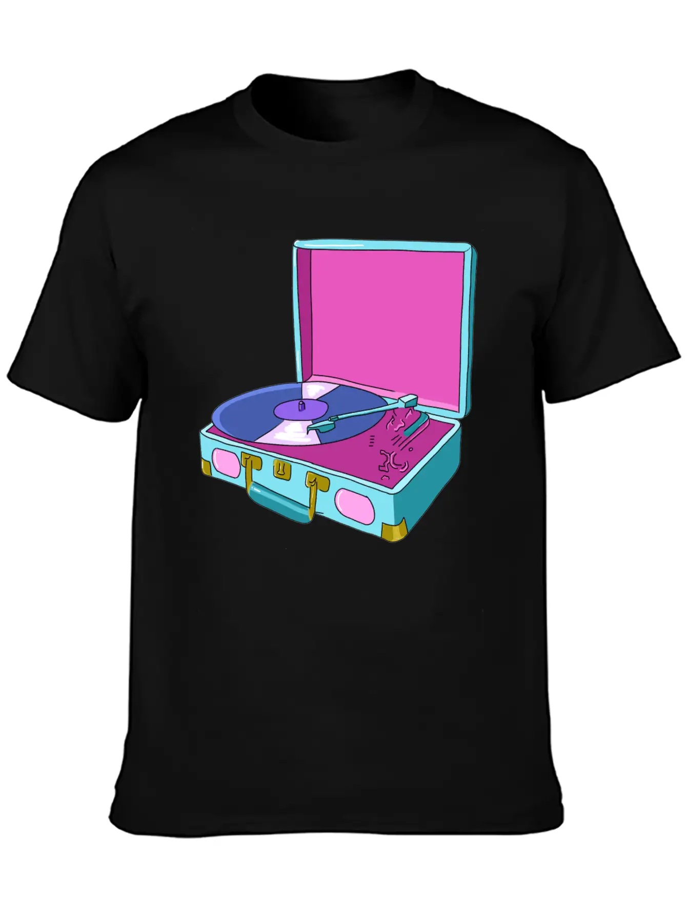 Vinyl Record Player Breathable Soft Cotton T-Shirt – Timeless Casual Look
