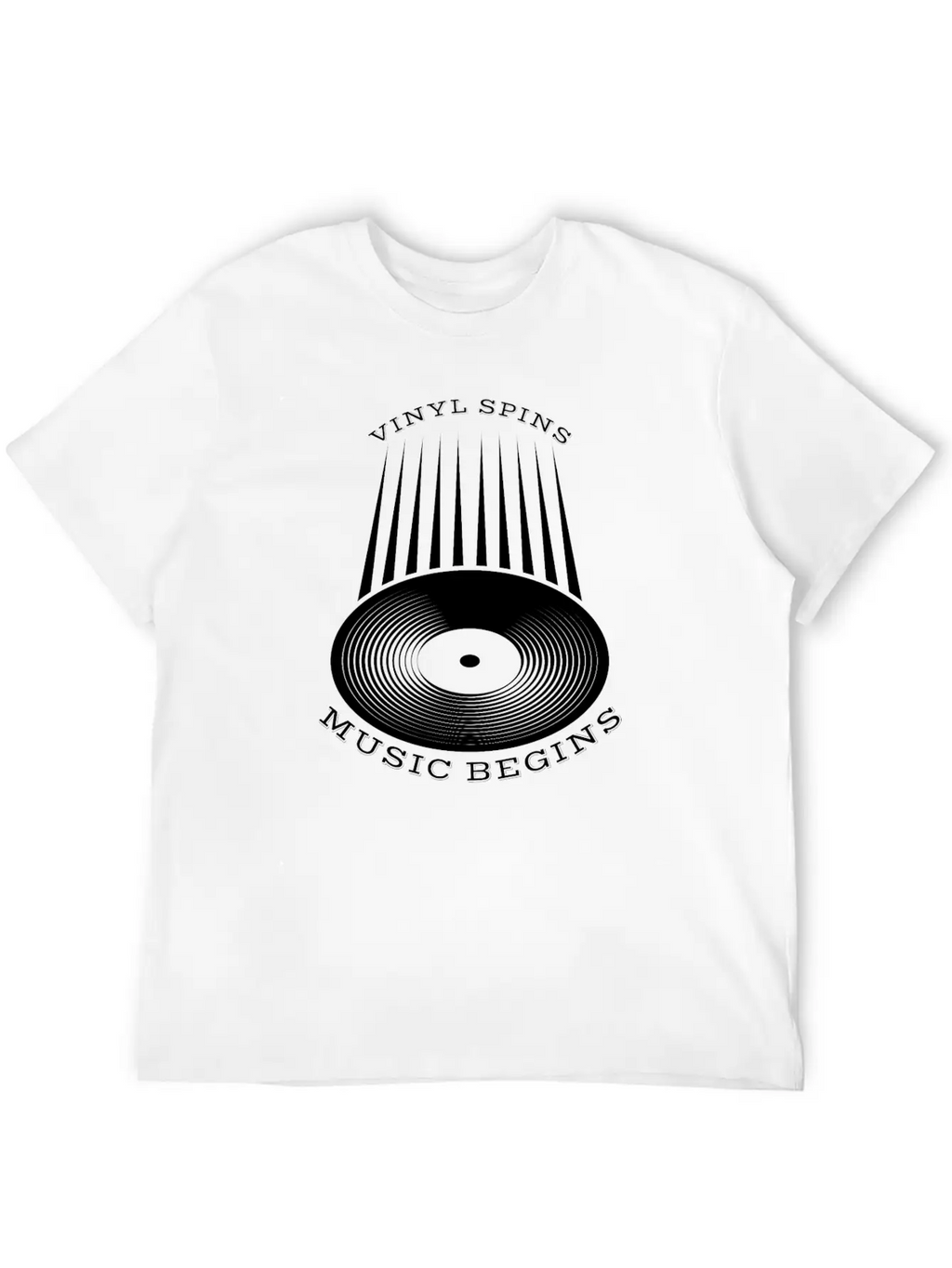 Vinyl Spins Music Begins Breathable Soft Cotton T-Shirt – Timeless Casual Look