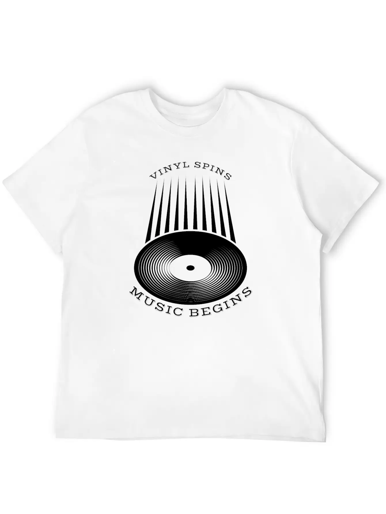 Vinyl Spins Music Begins Breathable Soft Cotton T-Shirt – Timeless Casual Look