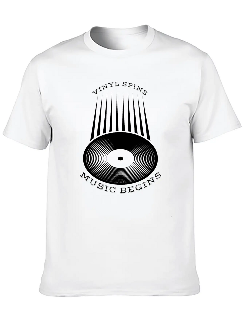 Vinyl Spins Music Begins Breathable Soft Cotton T-Shirt – Timeless Casual Look