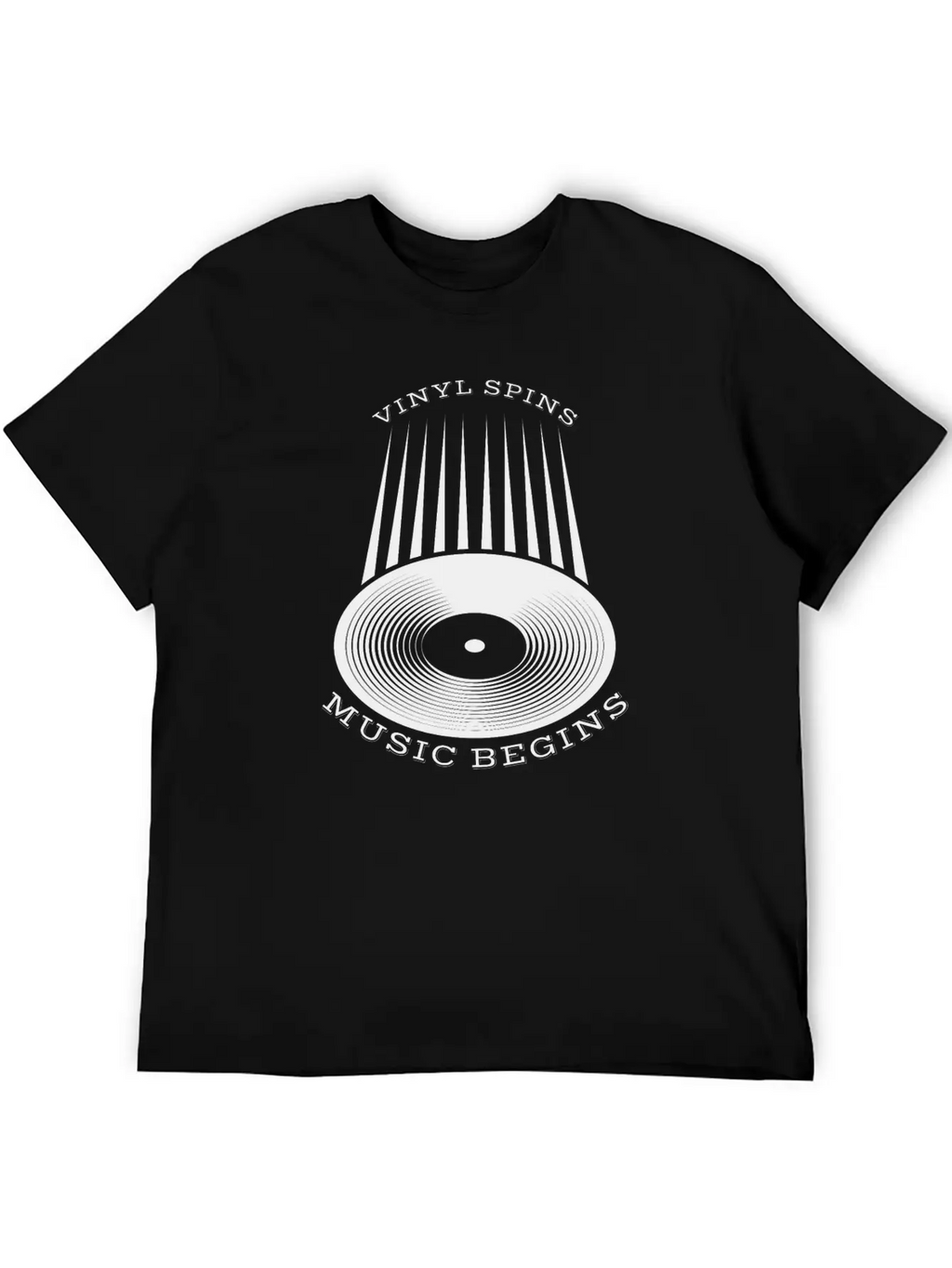 Vinyl Spins Music Begins Breathable Soft Cotton T-Shirt – Timeless Casual Look