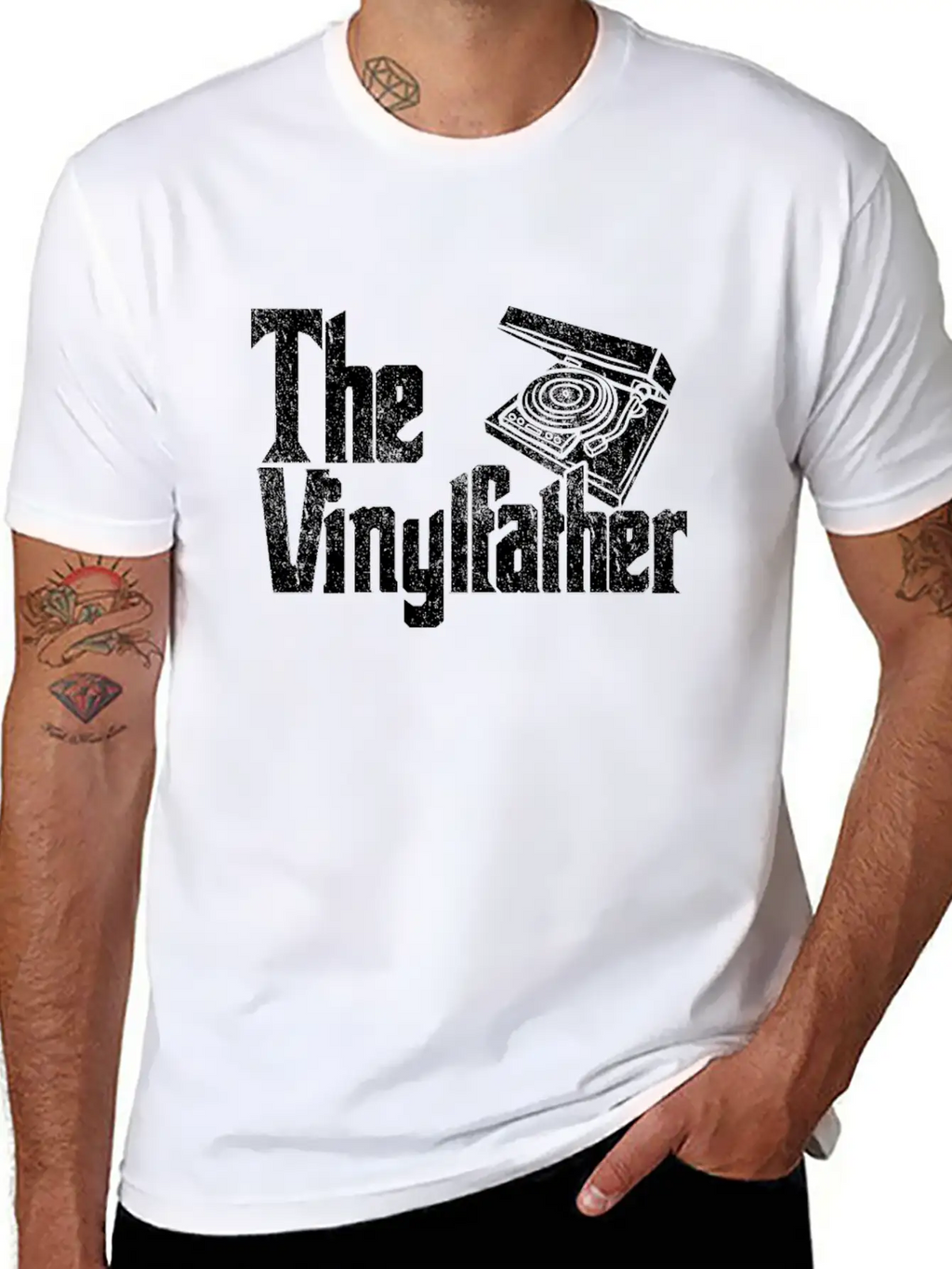 Vinyl The Vinylfather Father Retro Record Music Classic Cotton Tee – Unisex Comfort For Any Season