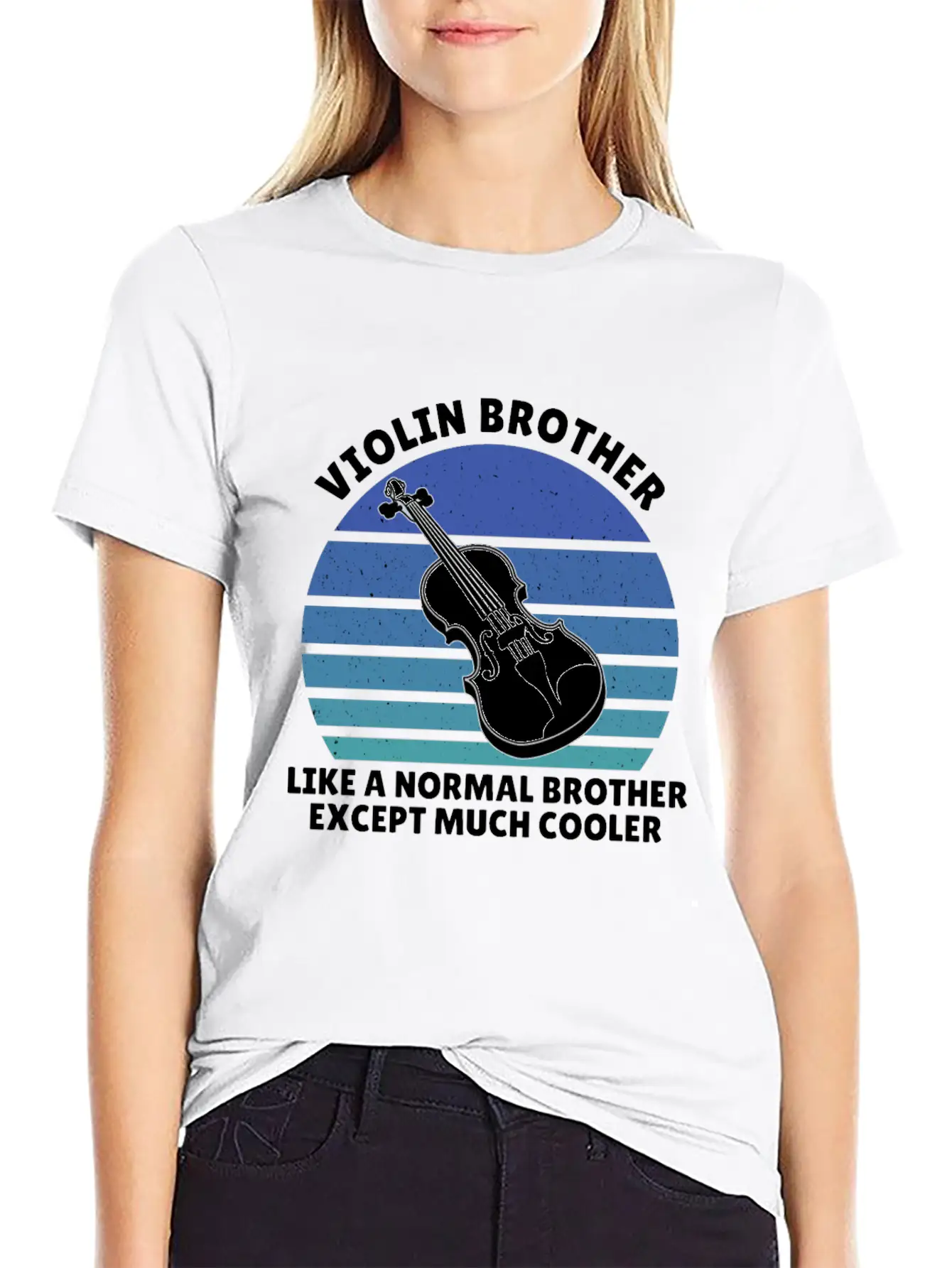 Violin Brother Breathable Soft Cotton T-Shirt – Timeless Casual Look