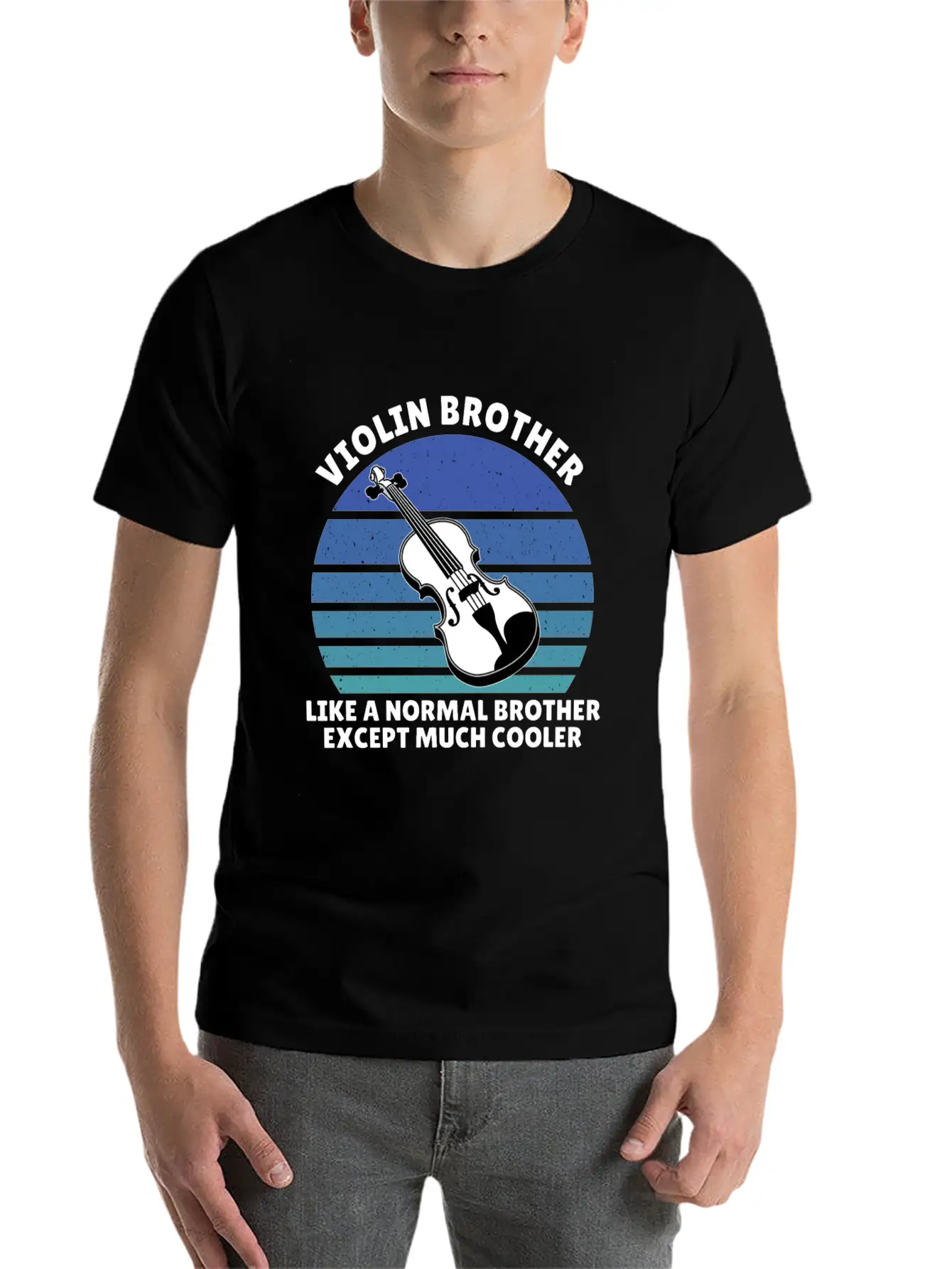 Violin Brother Breathable Soft Cotton T-Shirt – Timeless Casual Look