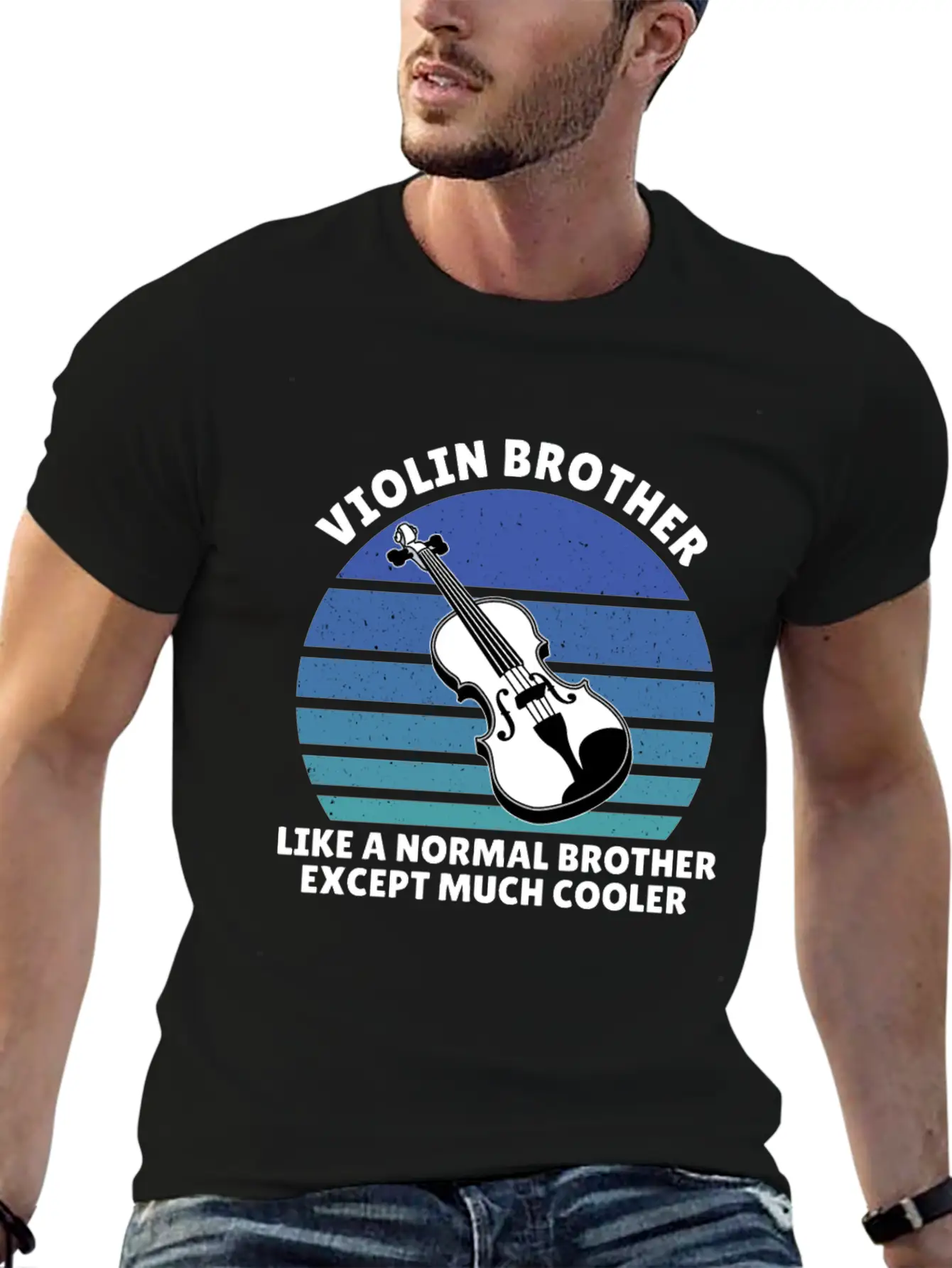 Violin Brother Breathable Soft Cotton T-Shirt – Timeless Casual Look