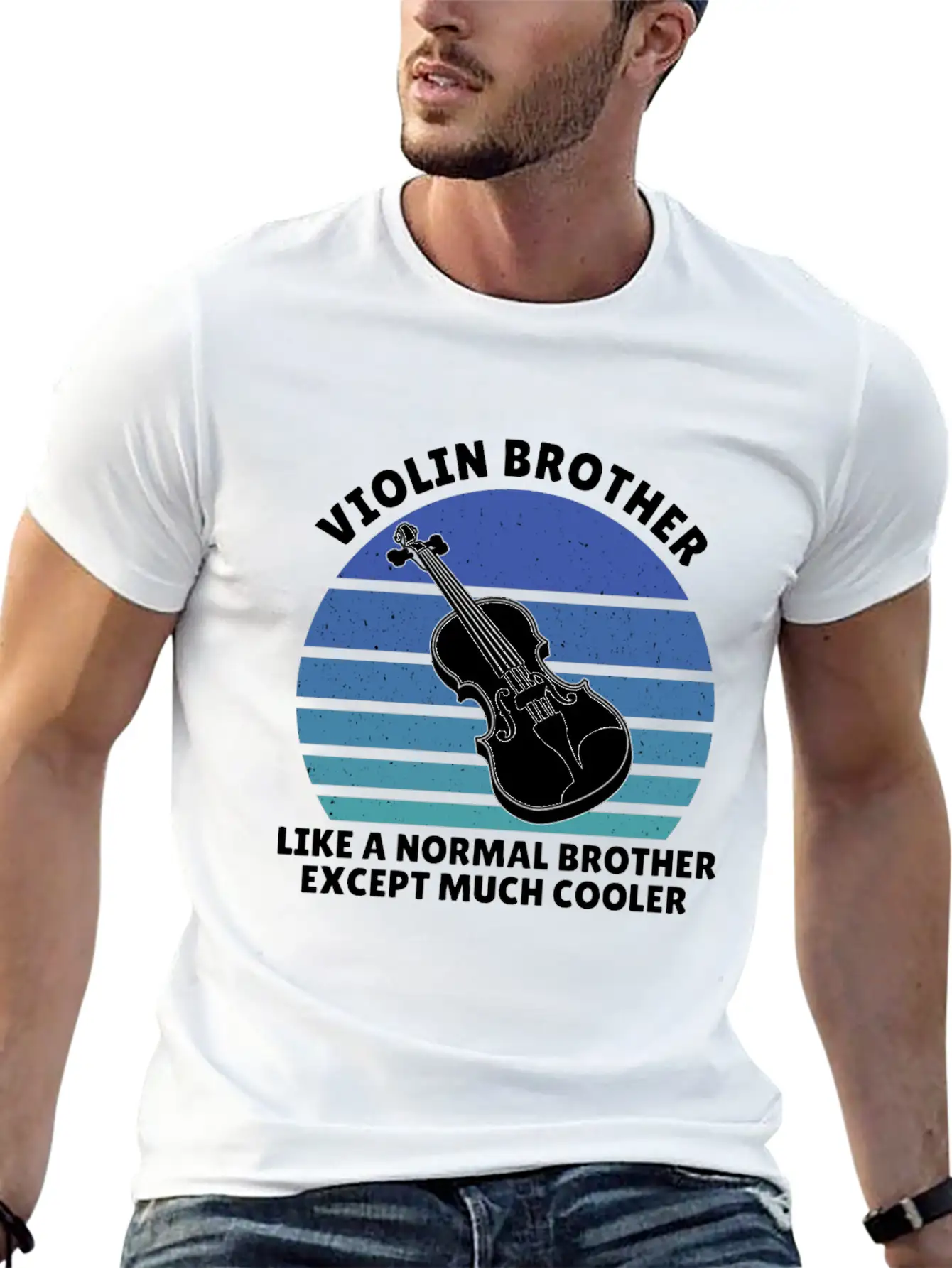 Violin Brother Breathable Soft Cotton T-Shirt – Timeless Casual Look