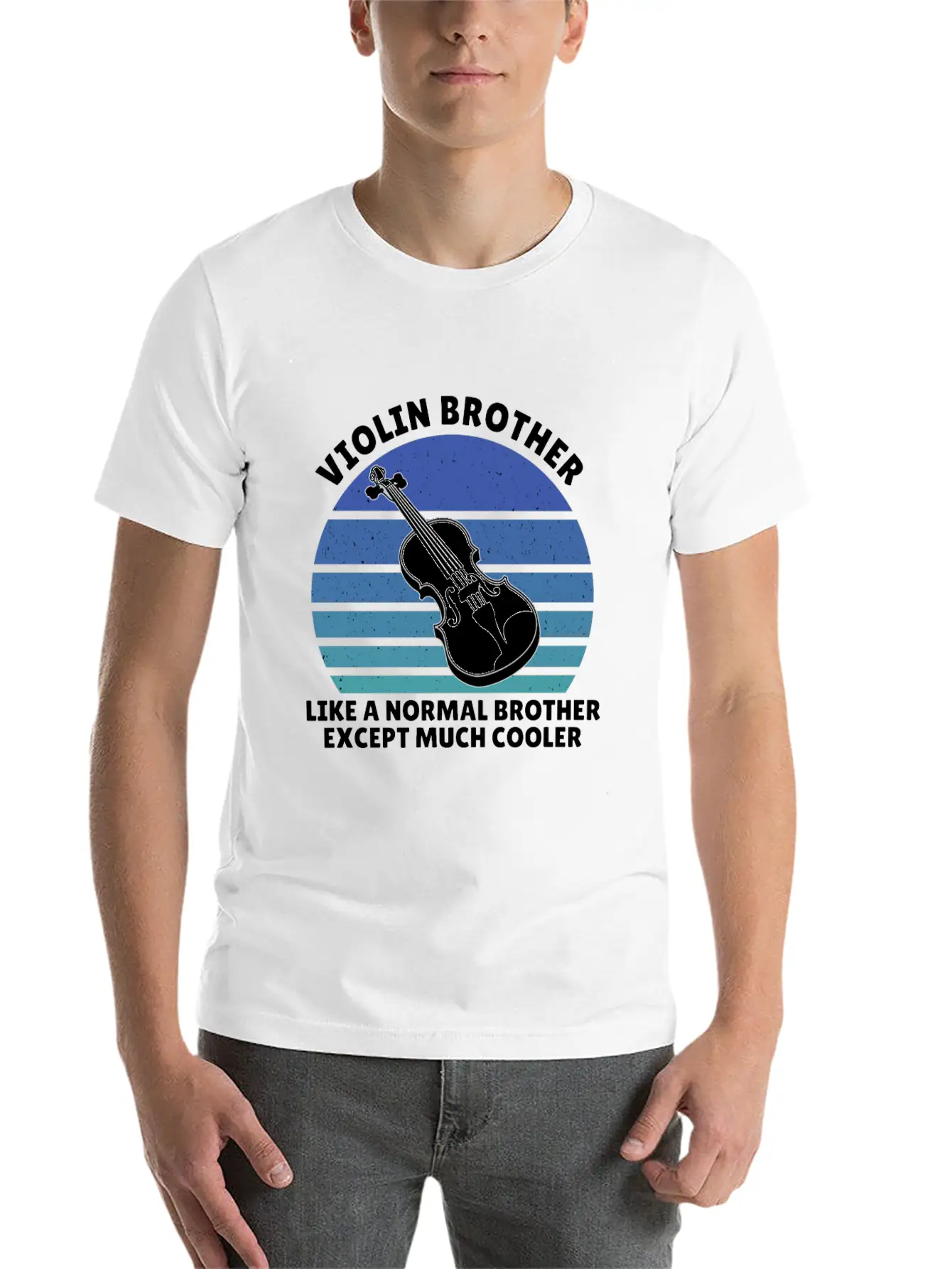 Violin Brother Breathable Soft Cotton T-Shirt – Timeless Casual Look