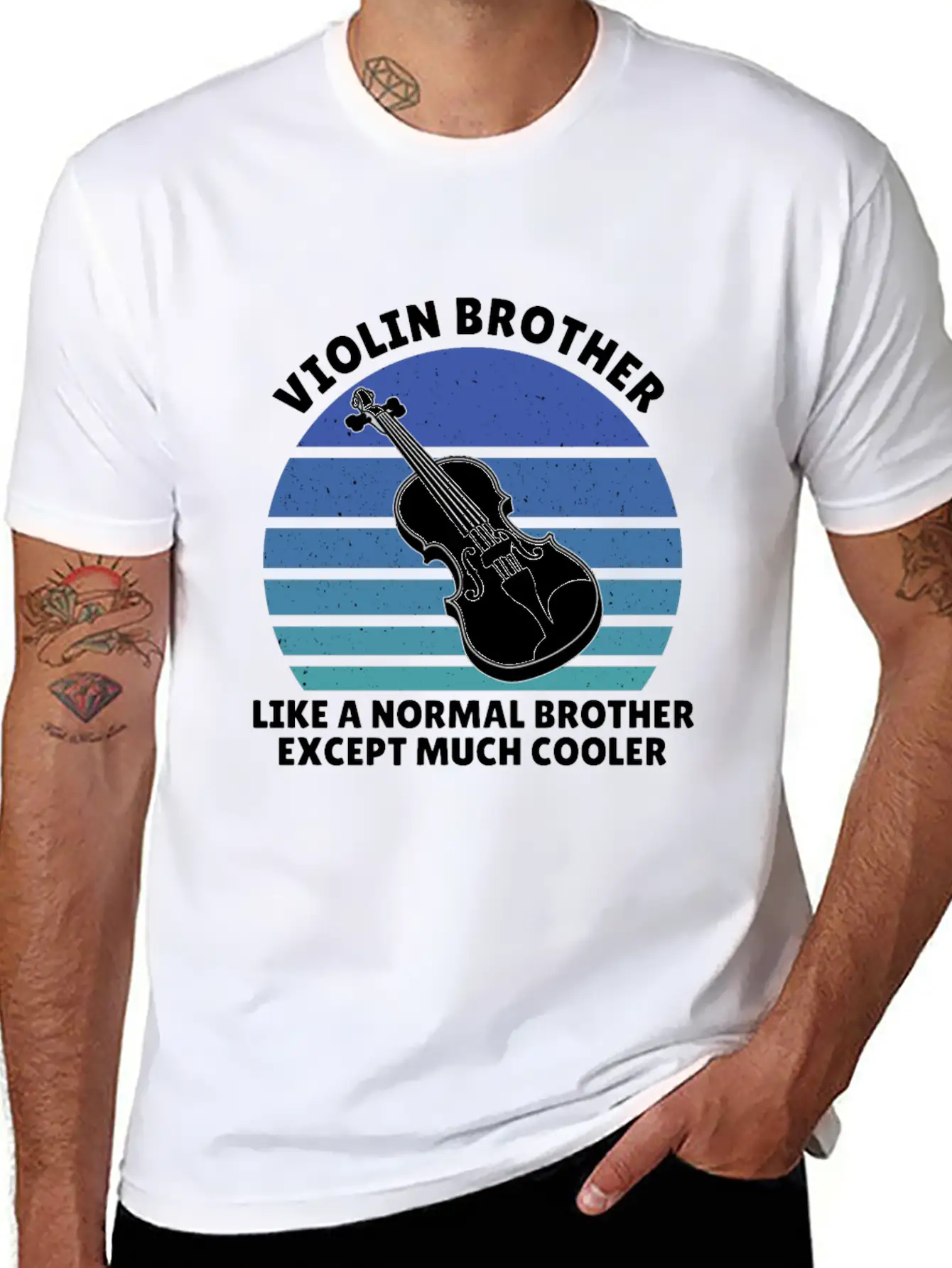 Violin Brother Breathable Soft Cotton T-Shirt – Timeless Casual Look