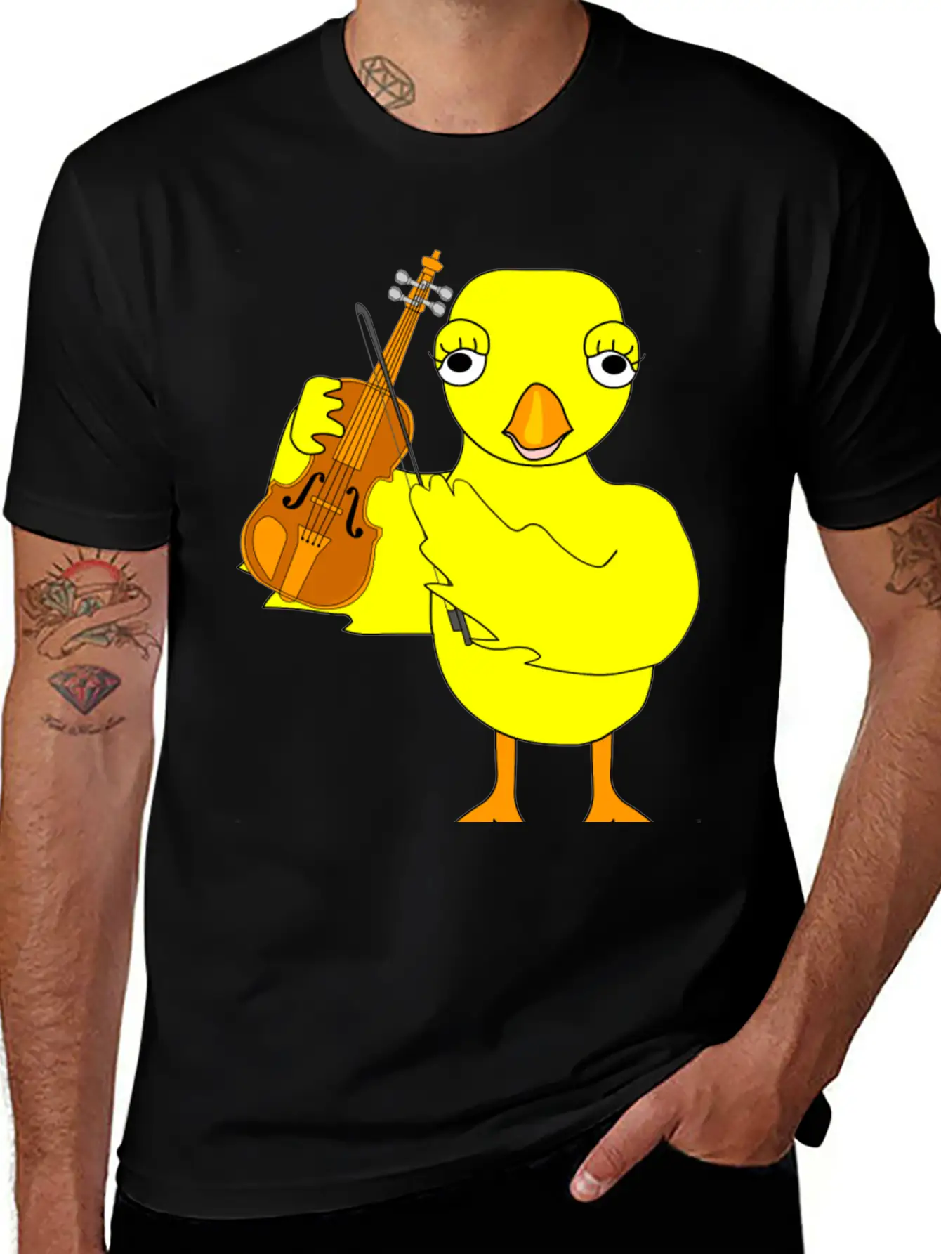 Violin Chick Basic Graphic T-Shirt – Daily Comfort In Soft Cotton