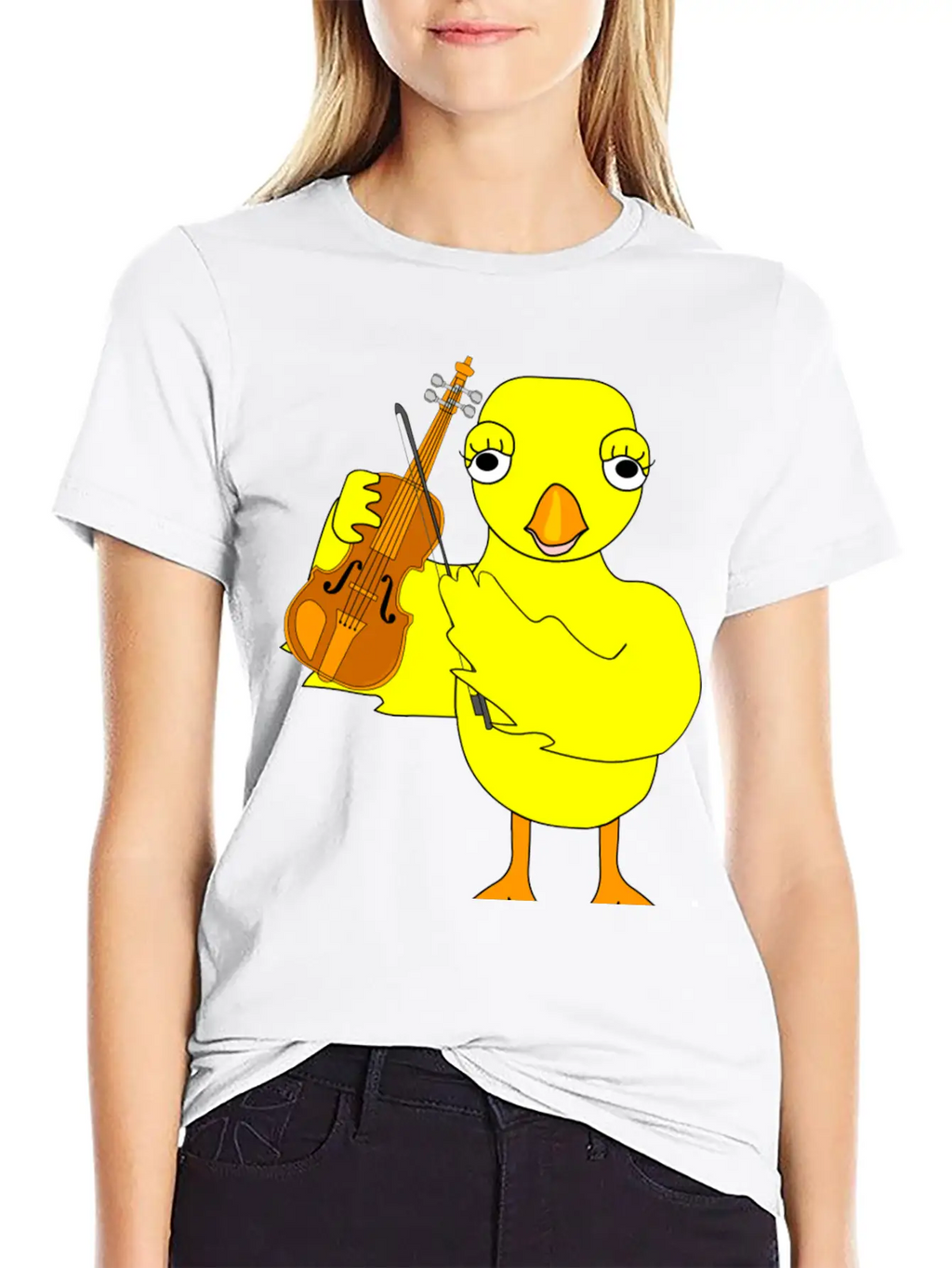Violin Chick Basic Graphic T-Shirt – Daily Comfort In Soft Cotton