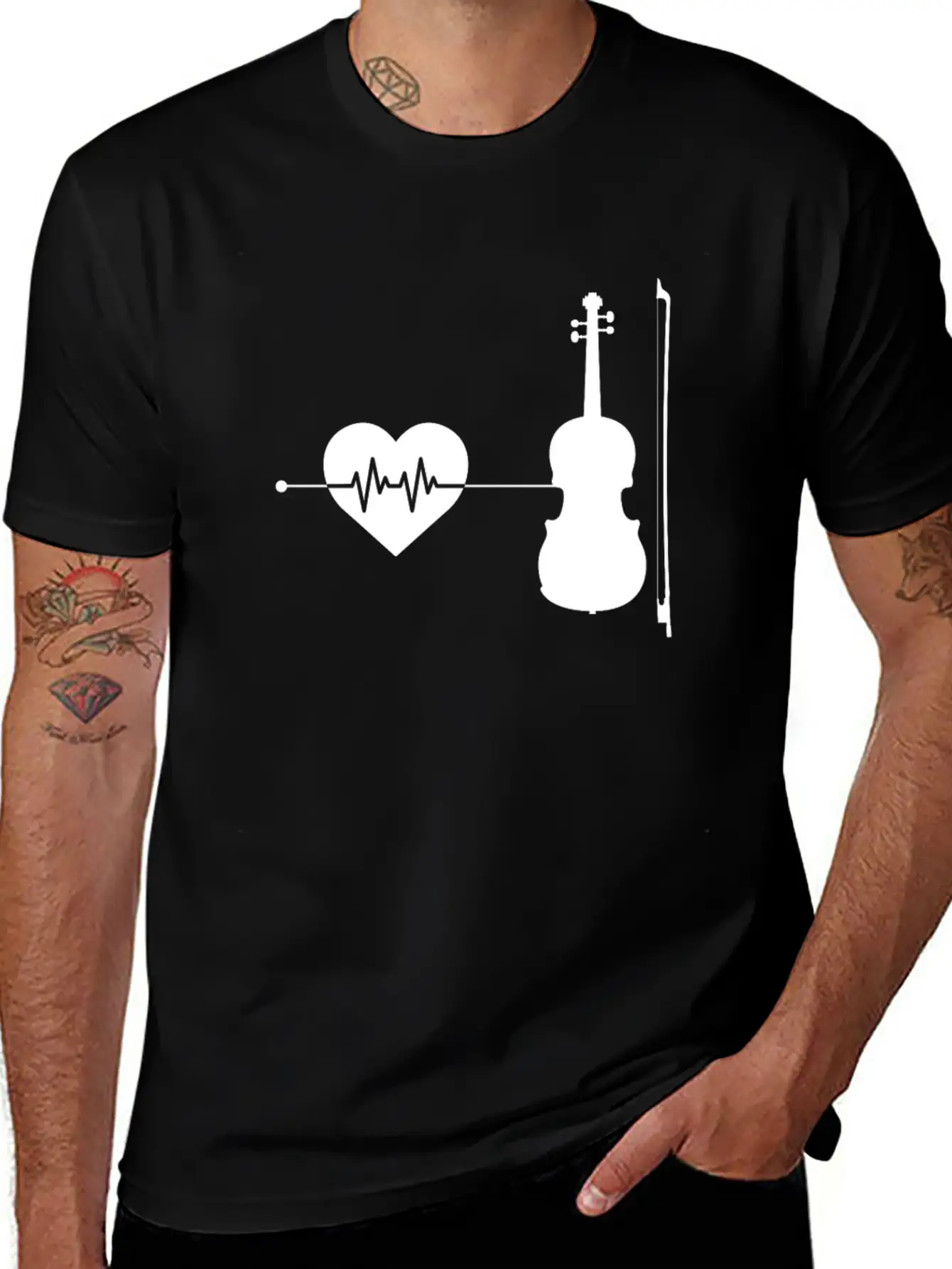 Violin Heartbeat Modern Fit Casual T-Shirt – Clean And Versatile Design