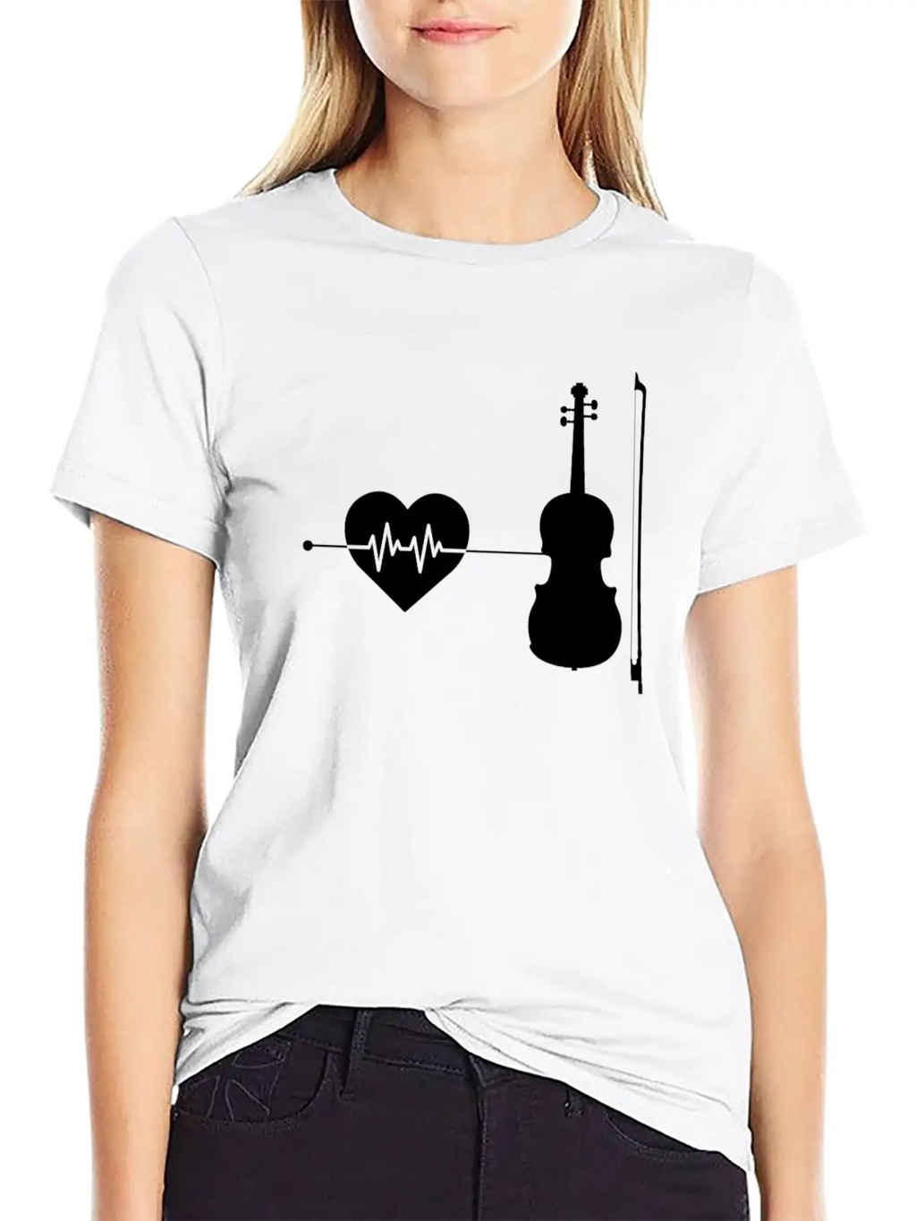 Violin Heartbeat Modern Fit Casual T-Shirt – Clean And Versatile Design