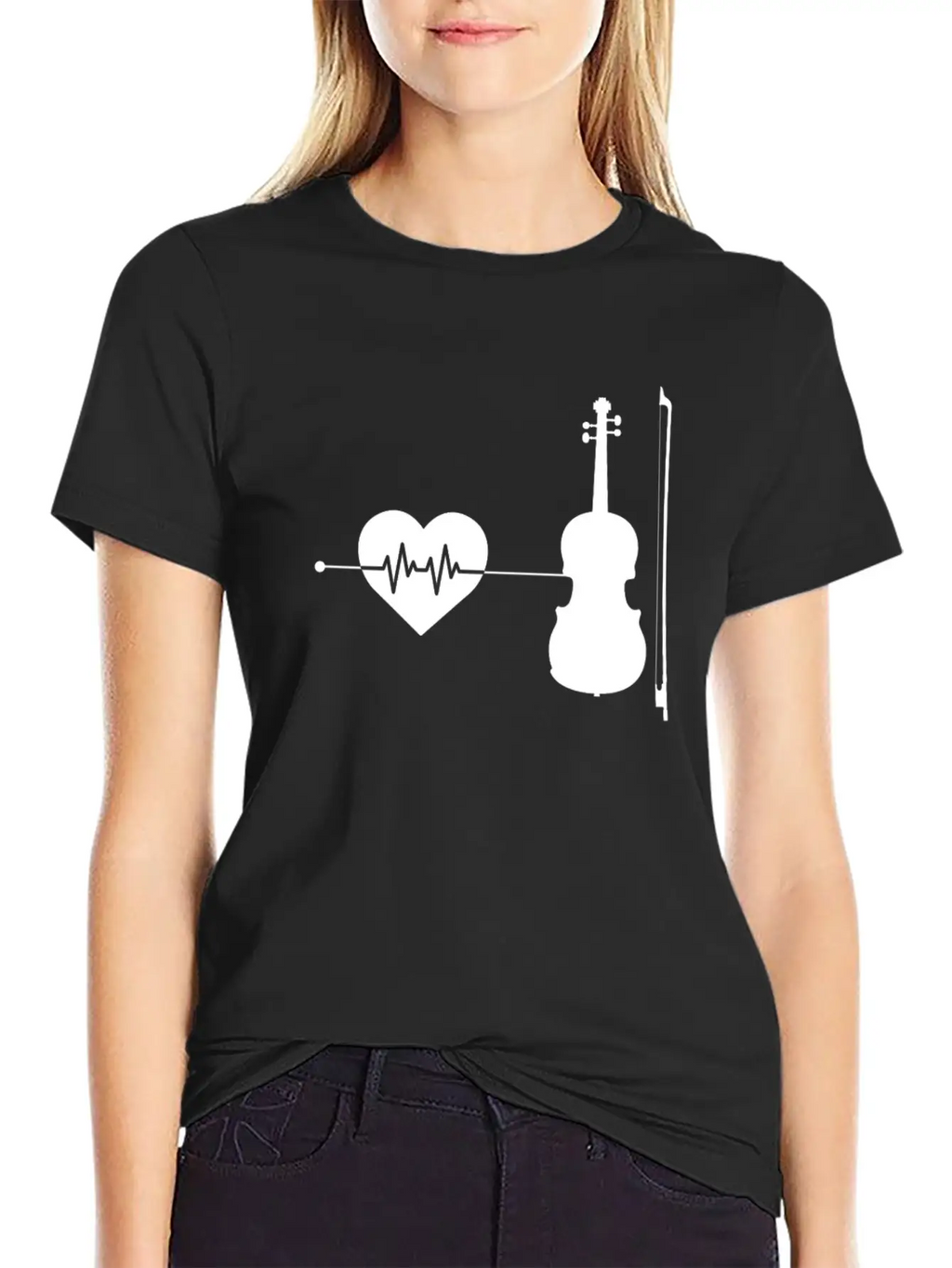 Violin Heartbeat Modern Fit Casual T-Shirt – Clean And Versatile Design
