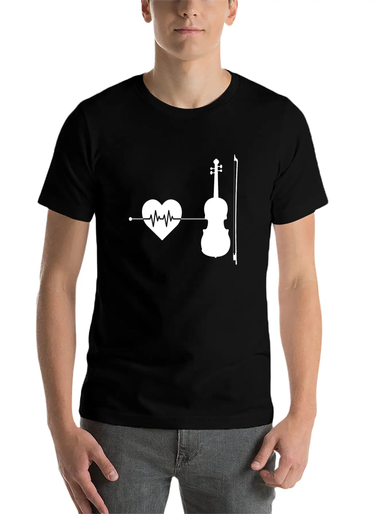 Violin Heartbeat Modern Fit Casual T-Shirt – Clean And Versatile Design