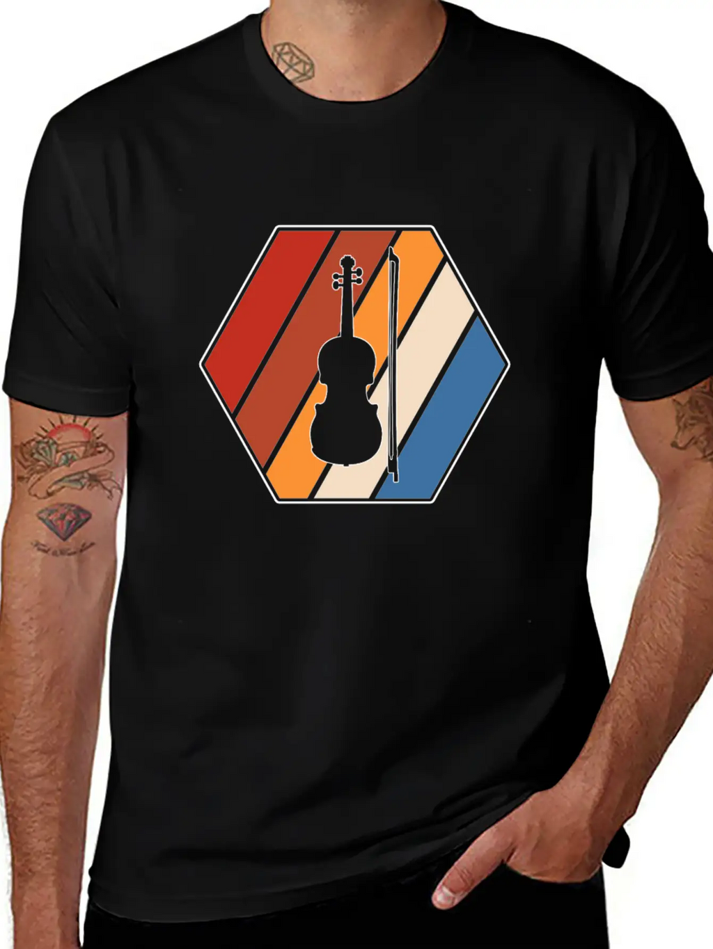 Violin Retro Classic Cotton Tee – Unisex Comfort For Any Season