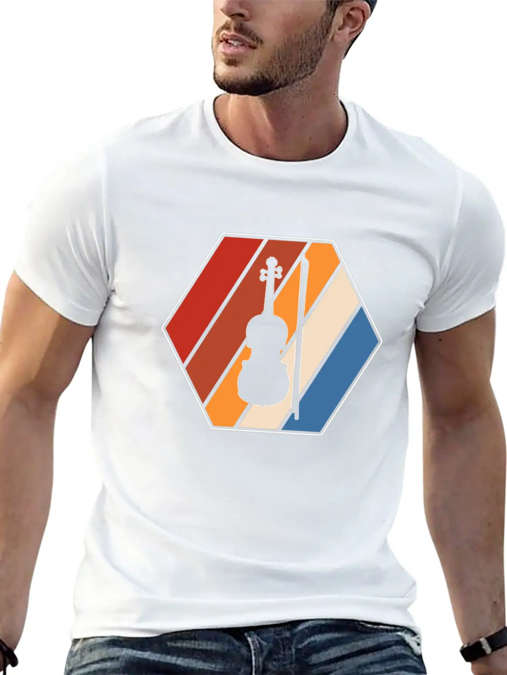 Violin Retro Classic Cotton Tee – Unisex Comfort For Any Season