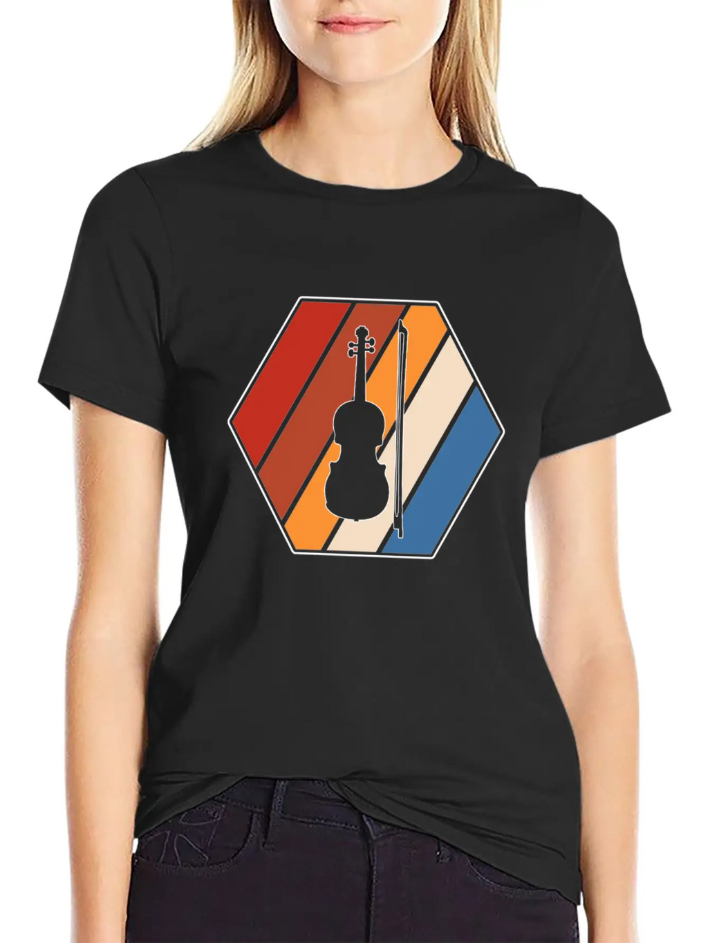 Violin Retro Classic Cotton Tee – Unisex Comfort For Any Season