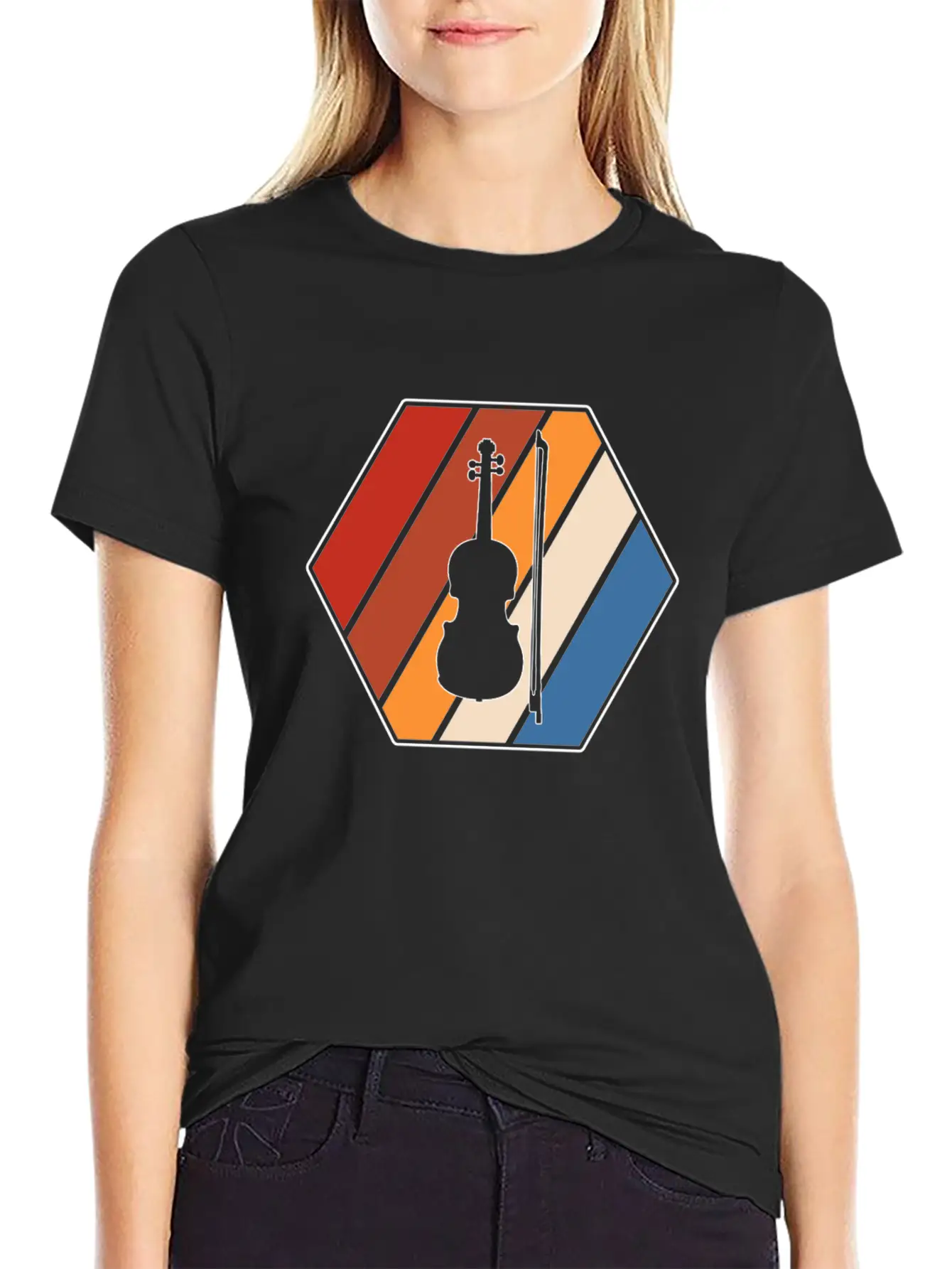 Violin Retro Classic Cotton Tee – Unisex Comfort For Any Season