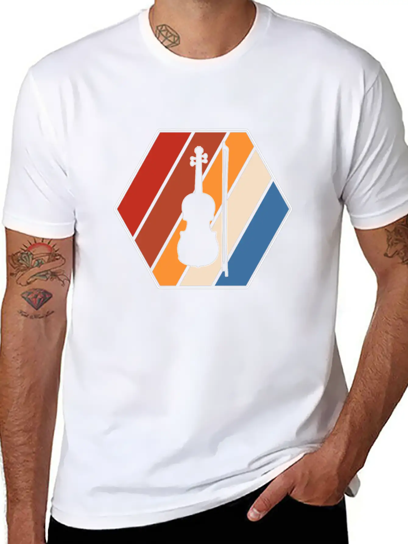 Violin Retro Classic Cotton Tee – Unisex Comfort For Any Season
