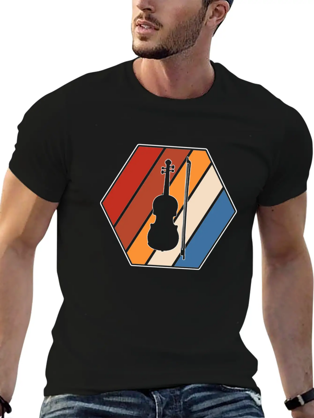 Violin Retro Classic Cotton Tee – Unisex Comfort For Any Season