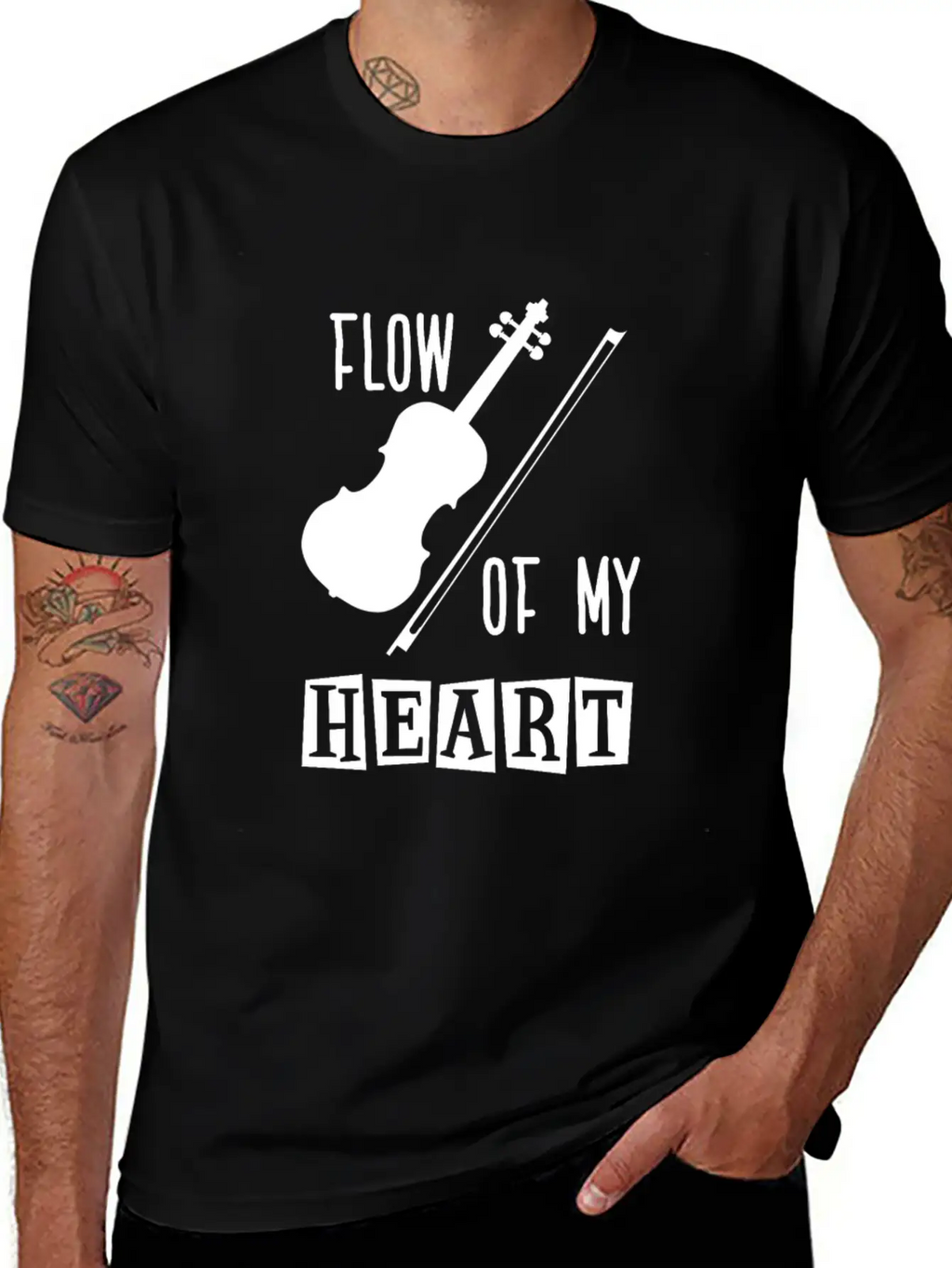 Violin Rythm In My Heart Relaxed Everyday Tee – Lightweight And Durable Cotton
