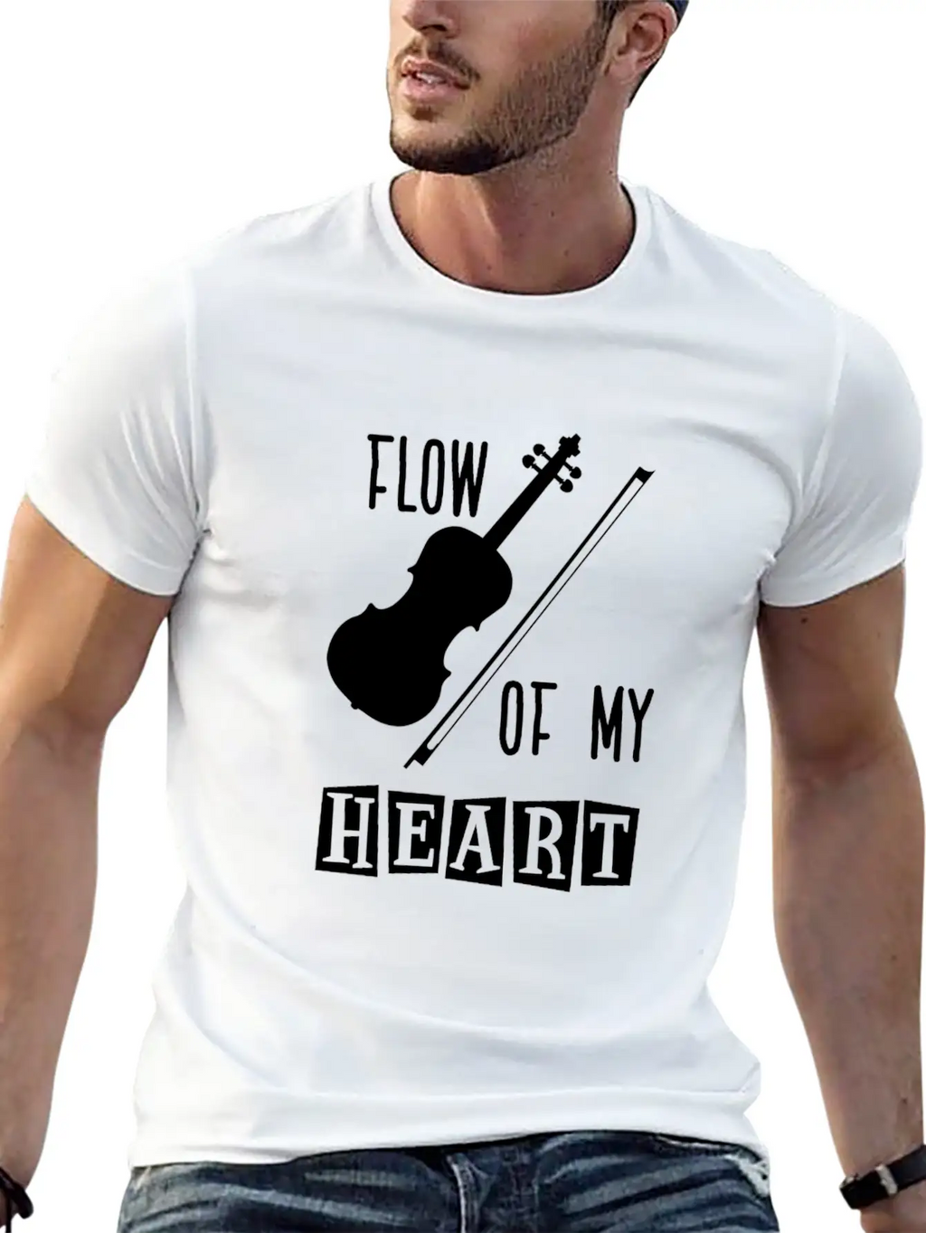 Violin Rythm In My Heart Relaxed Everyday Tee – Lightweight And Durable Cotton