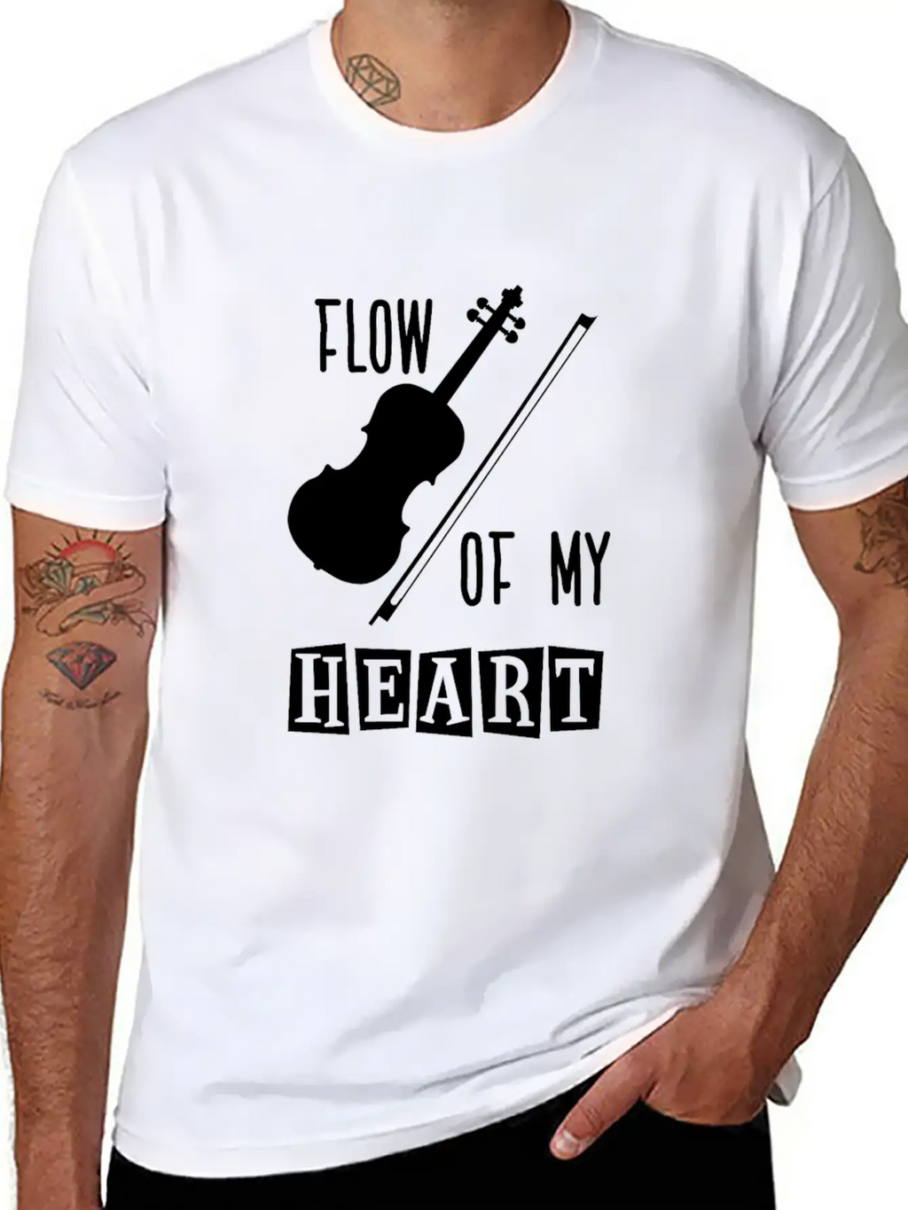 Violin Rythm In My Heart Relaxed Everyday Tee – Lightweight And Durable Cotton