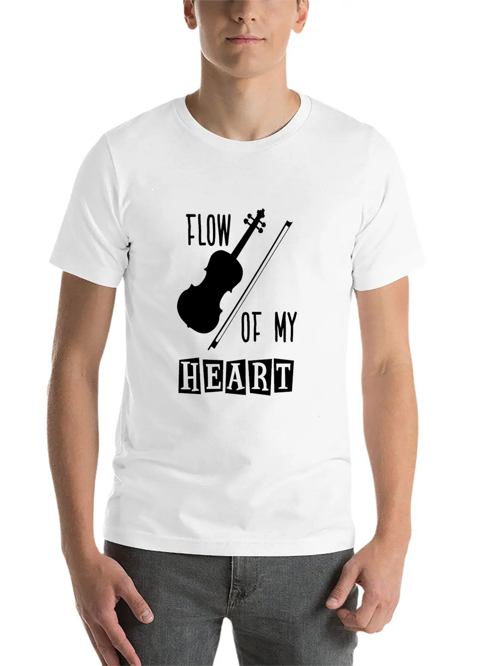 Violin Rythm In My Heart Relaxed Everyday Tee – Lightweight And Durable Cotton