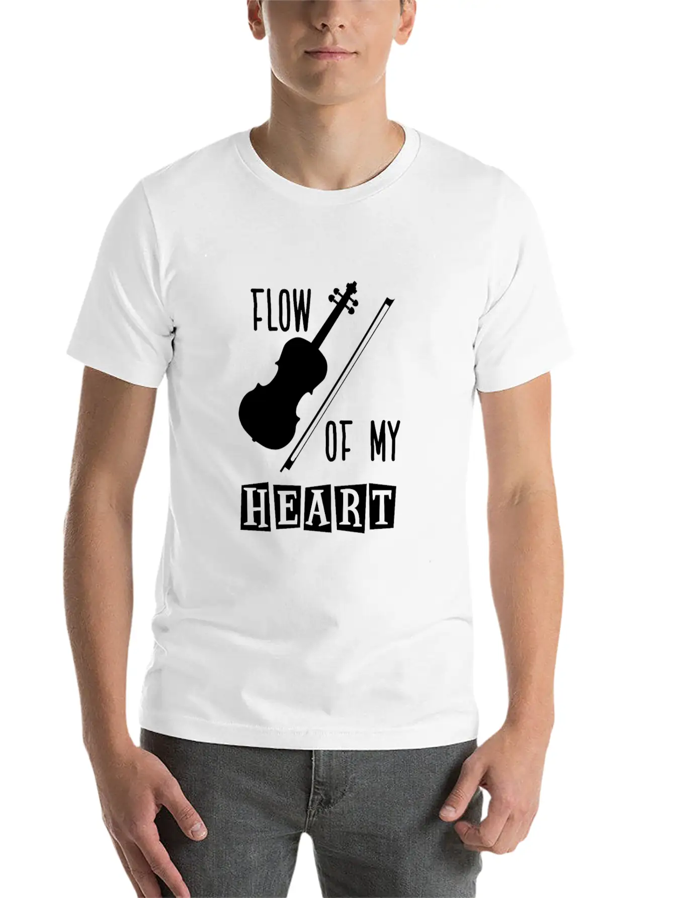 Violin Rythm In My Heart Relaxed Everyday Tee – Lightweight And Durable Cotton